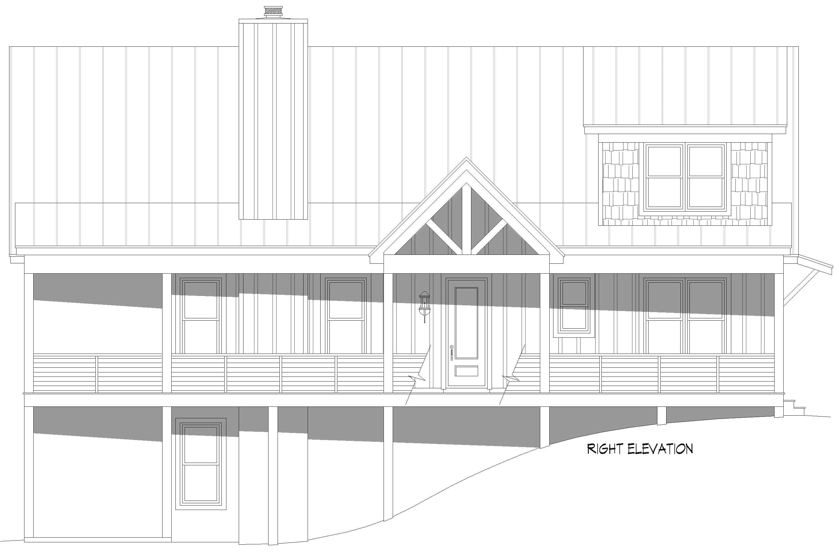 Home Plan Right Elevation of this 5-Bedroom,4068 Sq Ft Plan -196-1999