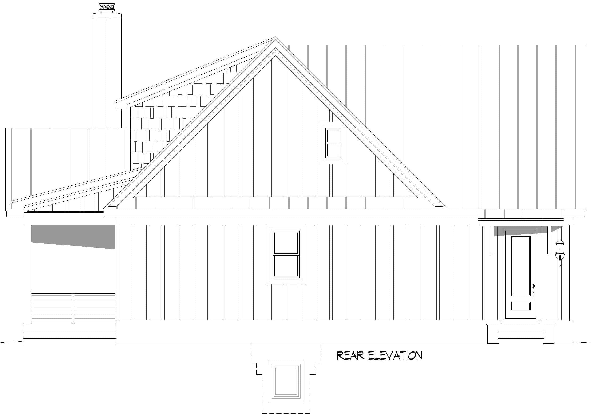 Home Plan Rear Elevation of this 5-Bedroom,4068 Sq Ft Plan -196-1999