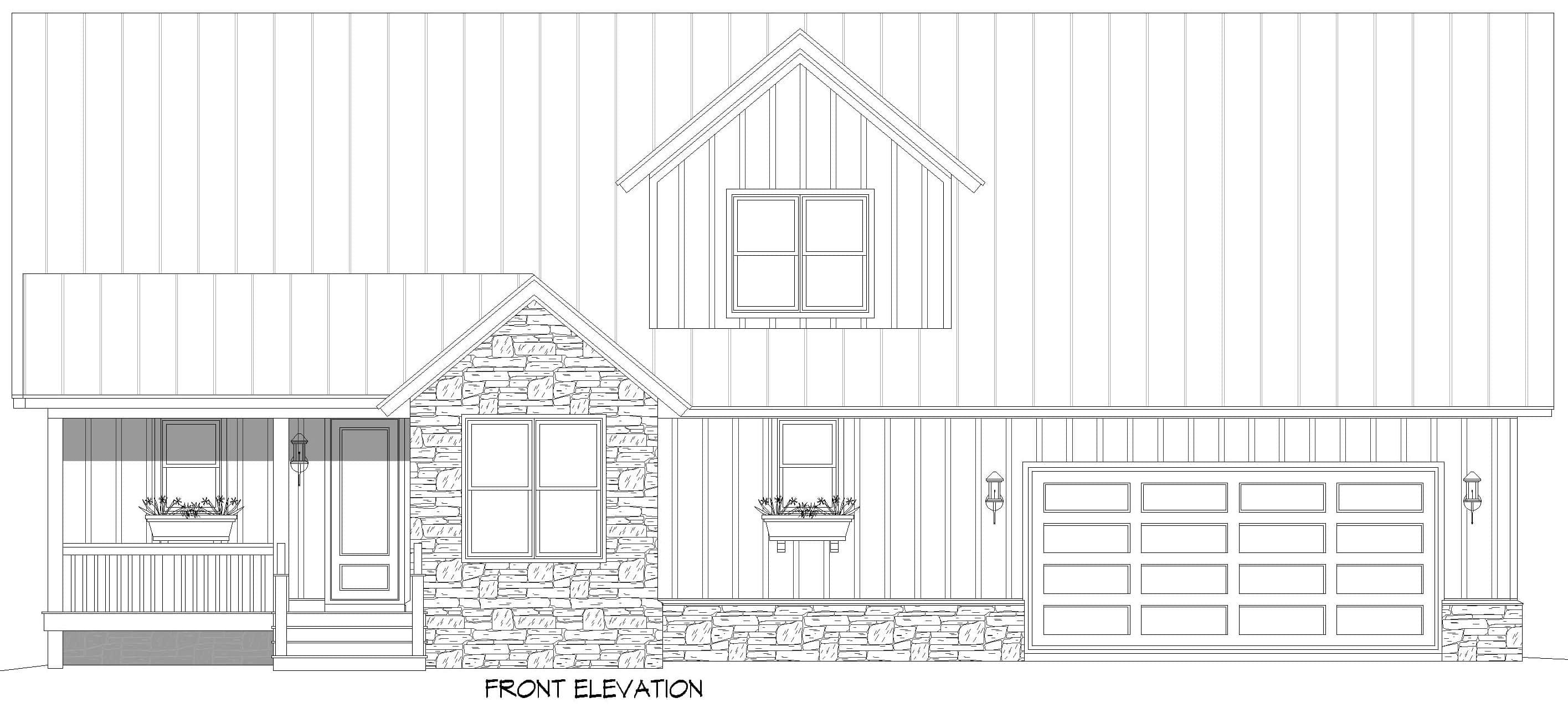Home Plan Front Elevation of this 3-Bedroom,2357 Sq Ft Plan -196-2000