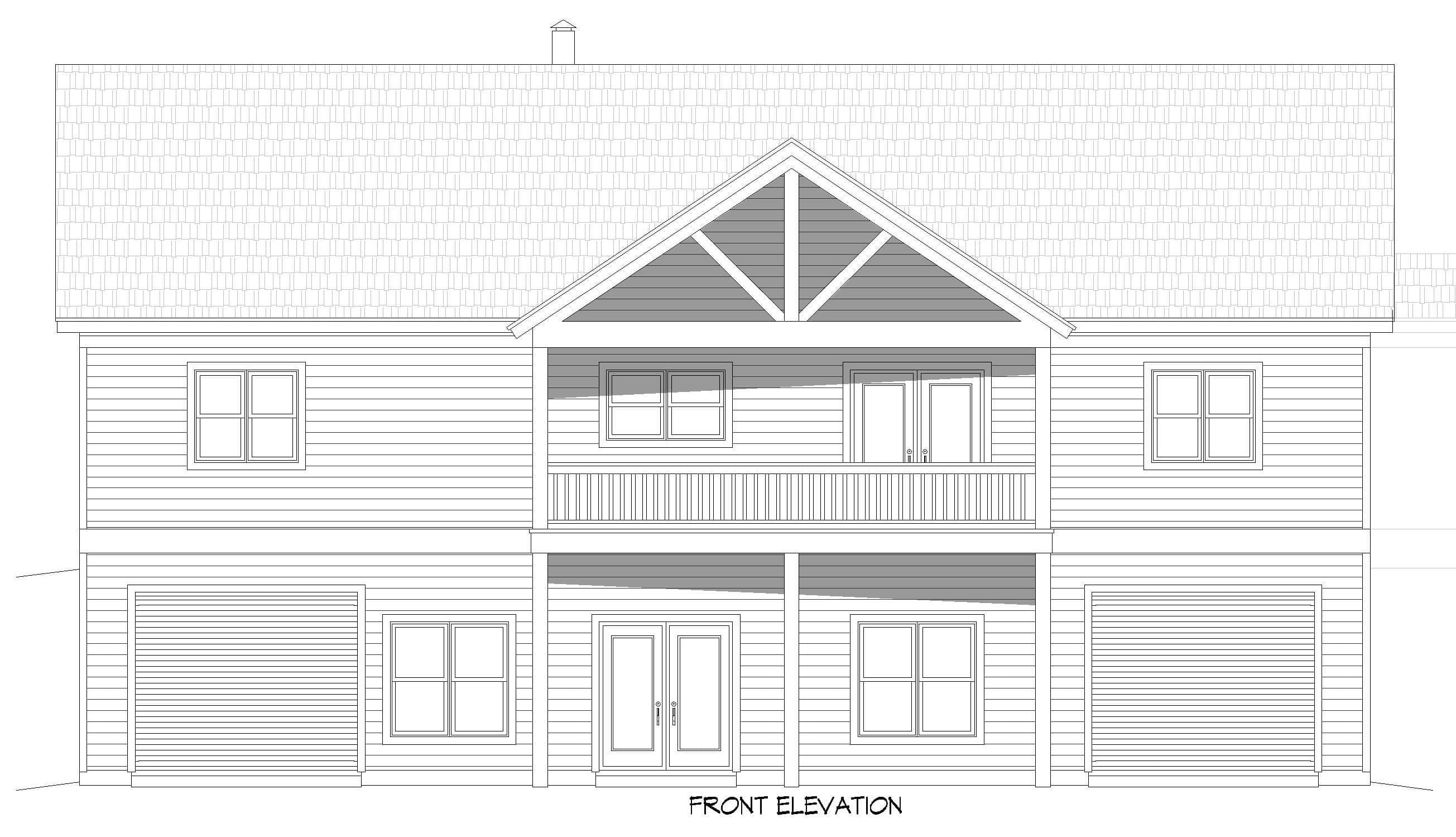 Home Plan Front Elevation of this 2-Bedroom,1740 Sq Ft Plan -196-2001