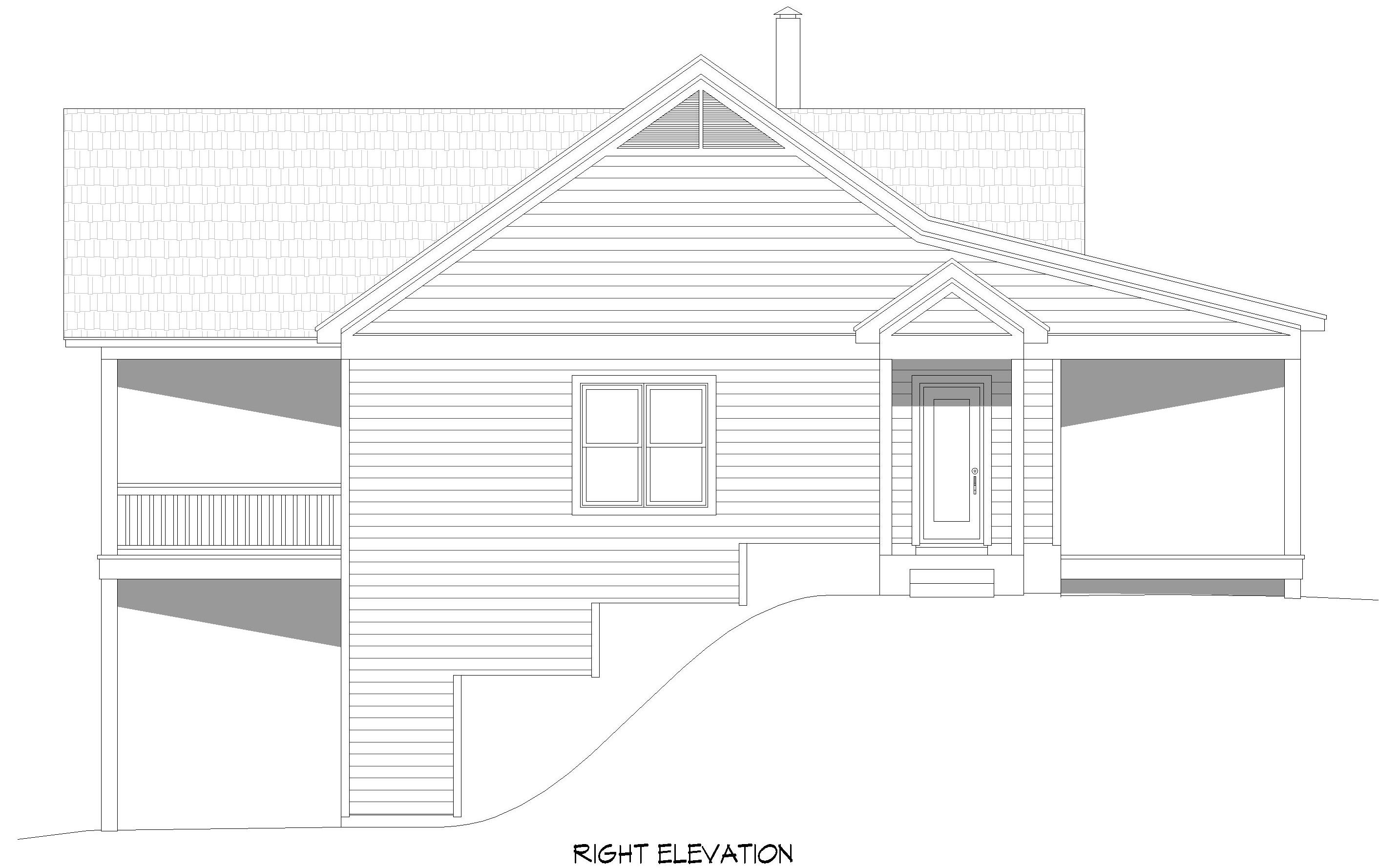 Home Plan Right Elevation of this 2-Bedroom,1740 Sq Ft Plan -196-2001