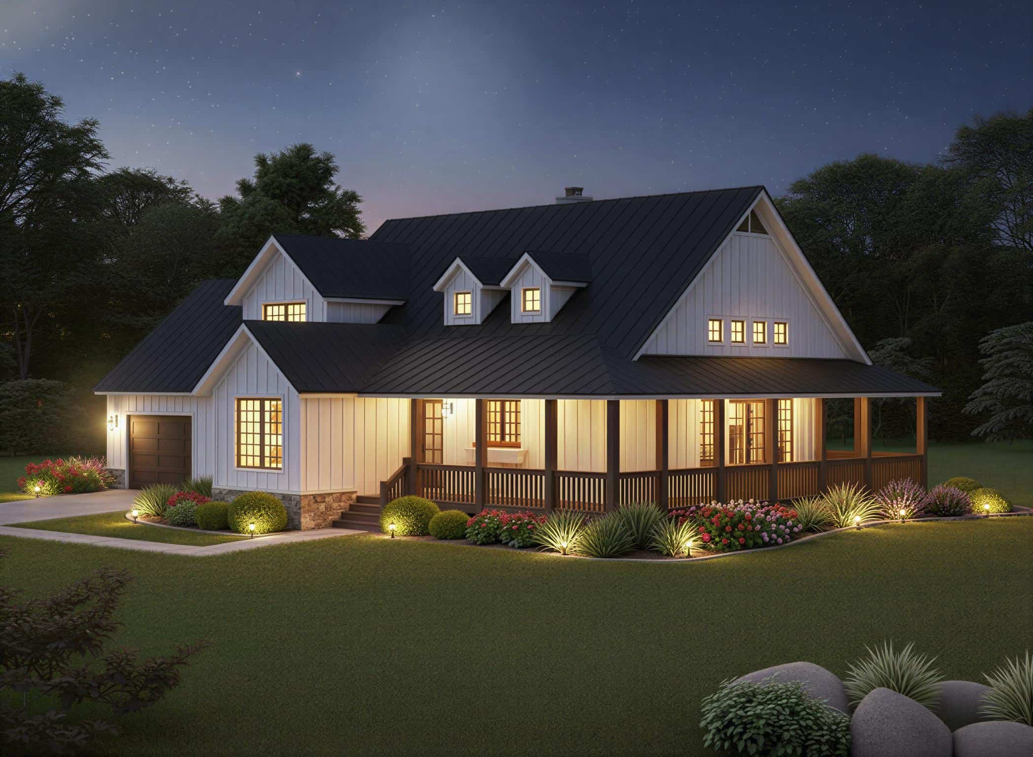 Home at Night of this 4-Bedroom,2321 Sq Ft Plan -196-2002