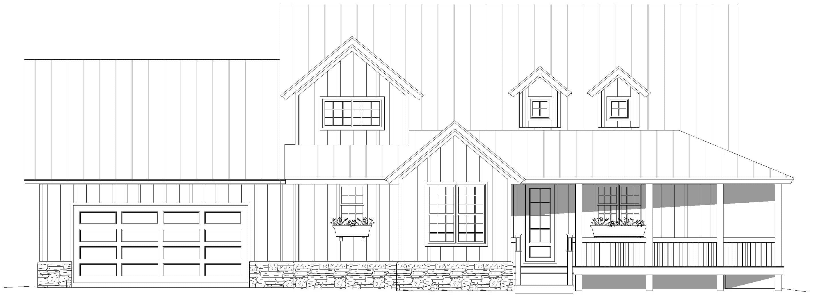 Home Plan Front Elevation of this 4-Bedroom,2321 Sq Ft Plan -196-2002