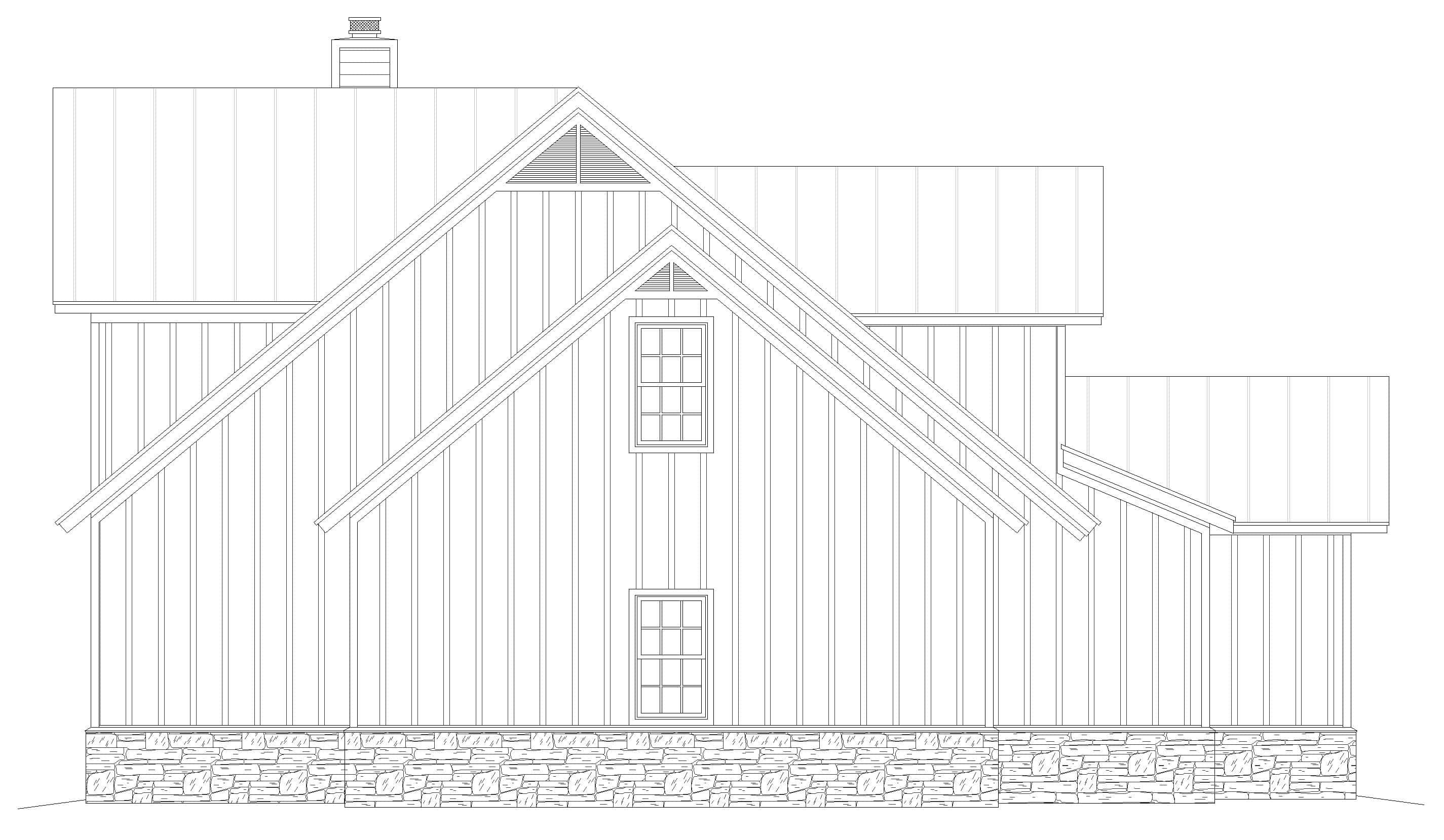 Home Plan Left Elevation of this 4-Bedroom,2321 Sq Ft Plan -196-2002
