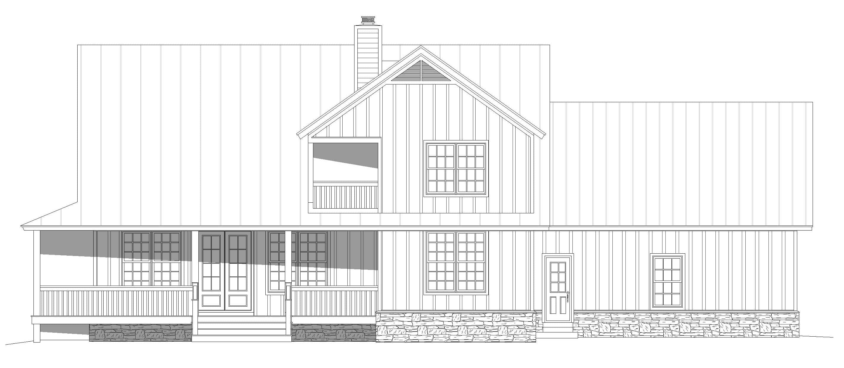 Home Plan Rear Elevation of this 4-Bedroom,2321 Sq Ft Plan -196-2002
