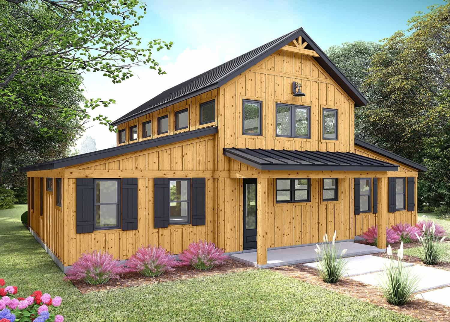 Rear View of this 3-Bedroom,1761 Sq Ft Plan -196-2003
