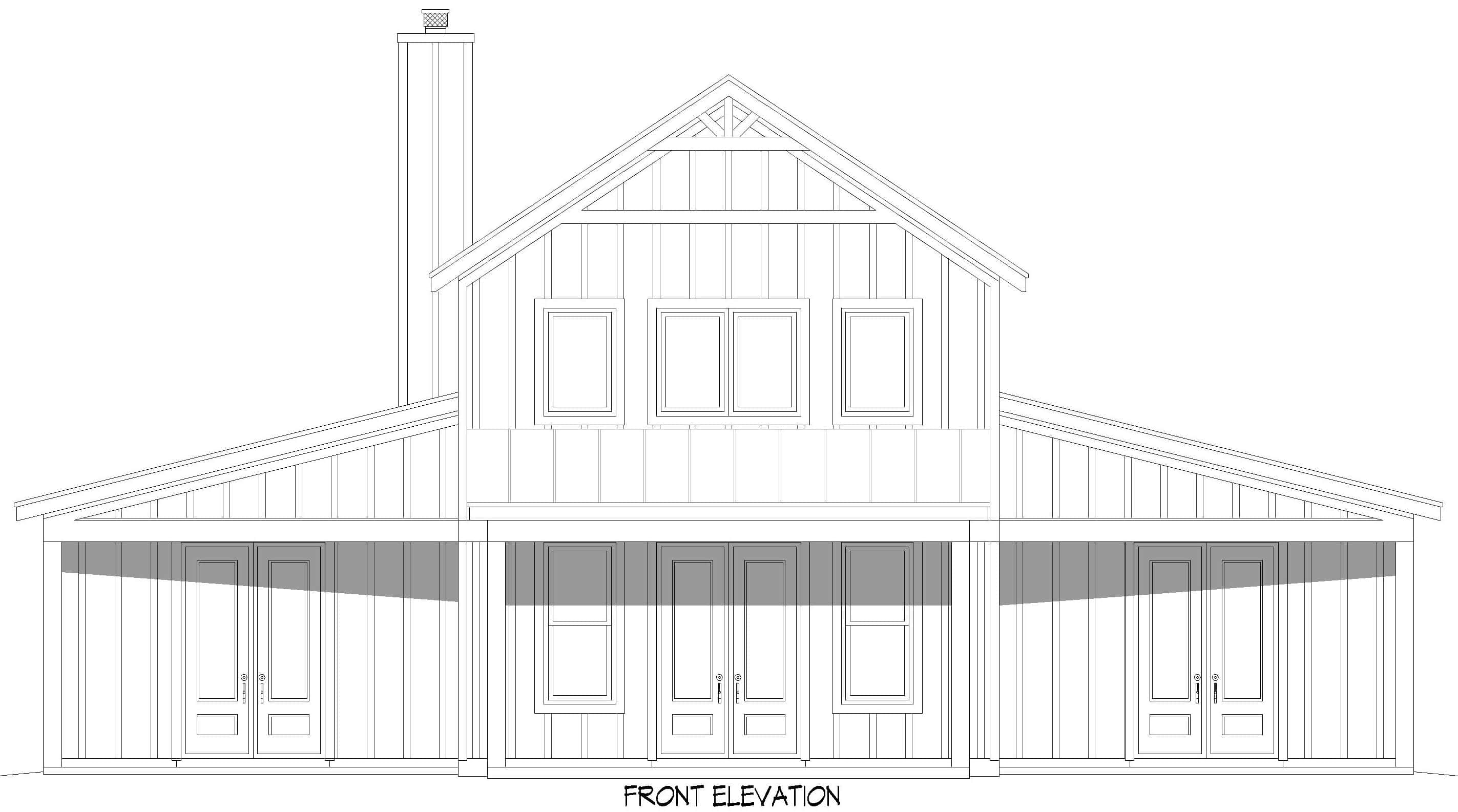 Home Plan Front Elevation of this 3-Bedroom,1761 Sq Ft Plan -196-2003