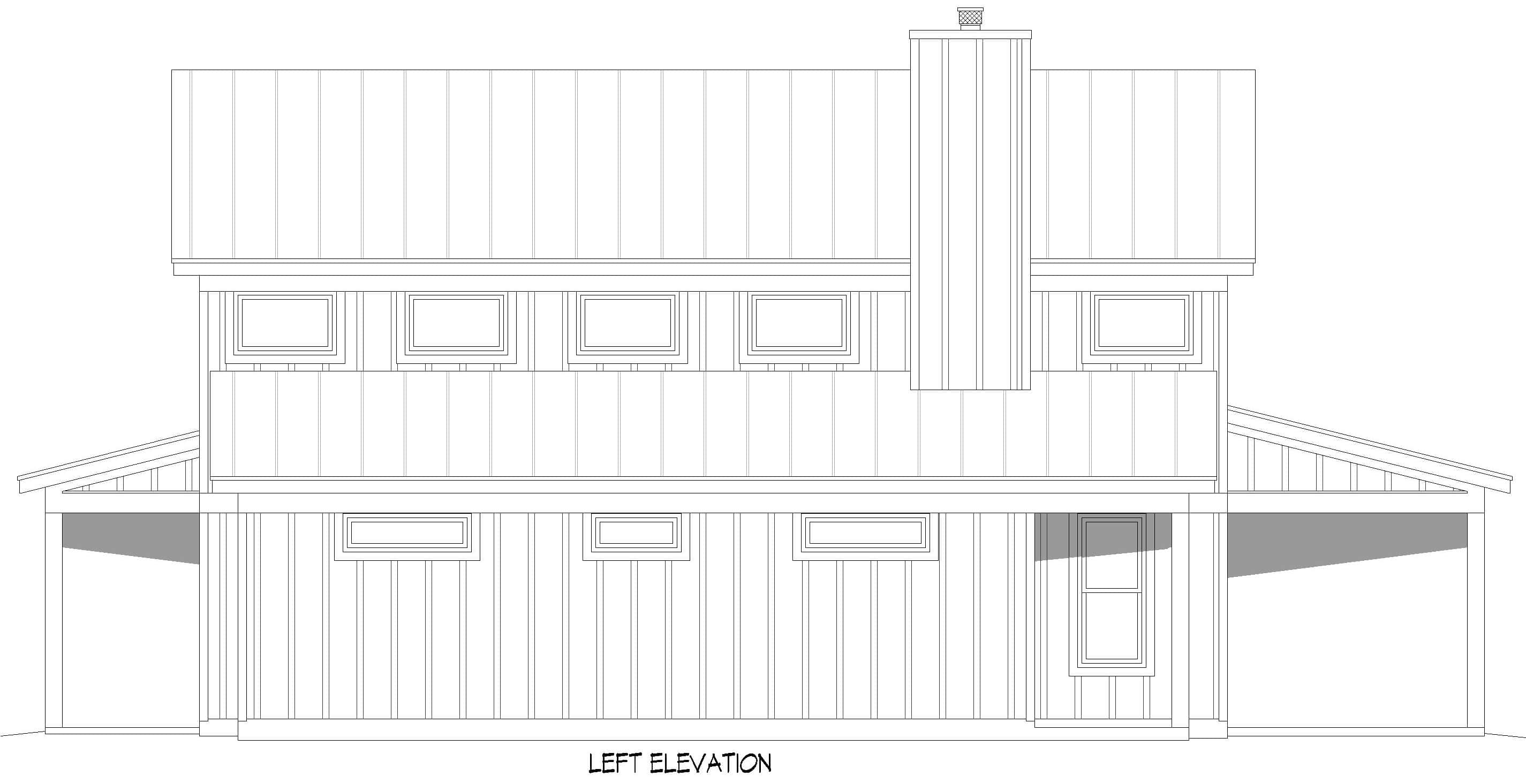 Home Plan Left Elevation of this 3-Bedroom,1761 Sq Ft Plan -196-2003