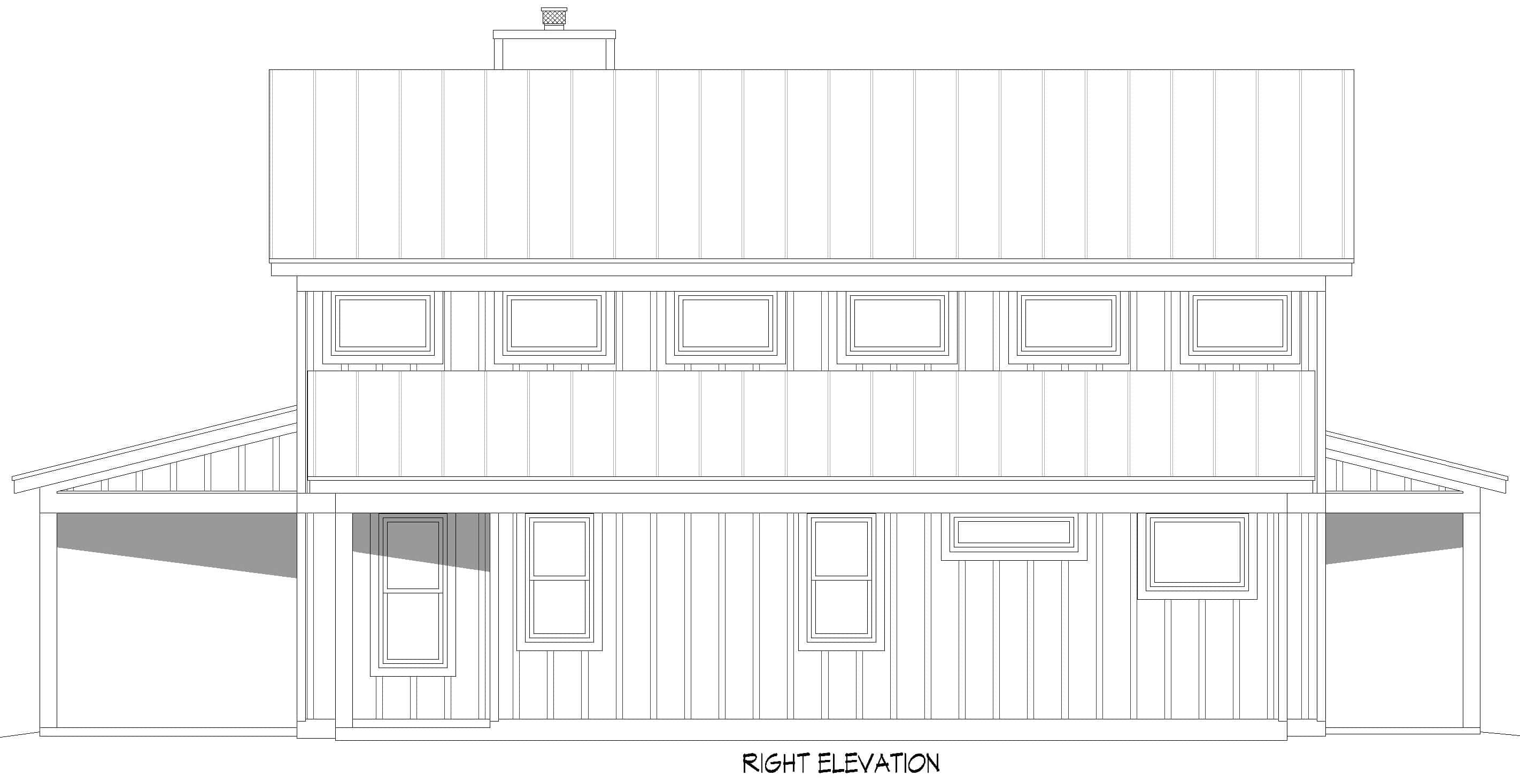 Home Plan Right Elevation of this 3-Bedroom,1761 Sq Ft Plan -196-2003
