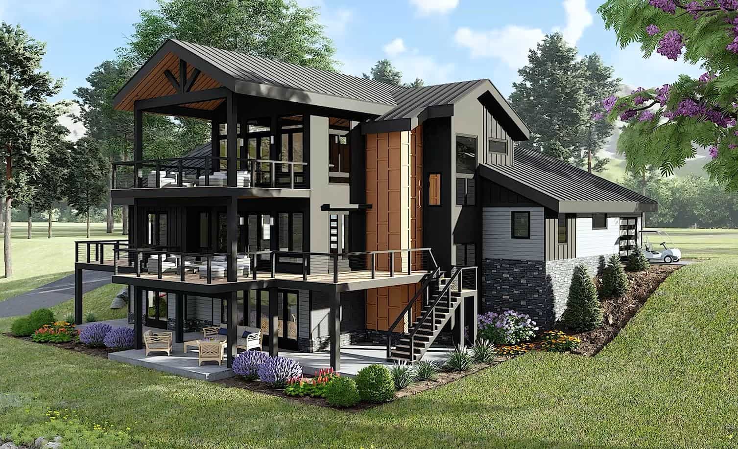 Rear View of this 4-Bedroom,2758 Sq Ft Plan -196-2004
