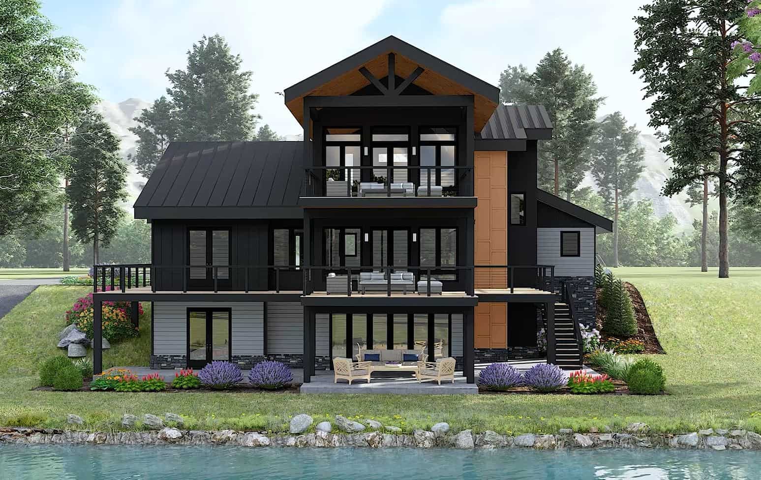 Rear View of this 4-Bedroom,2758 Sq Ft Plan -196-2004