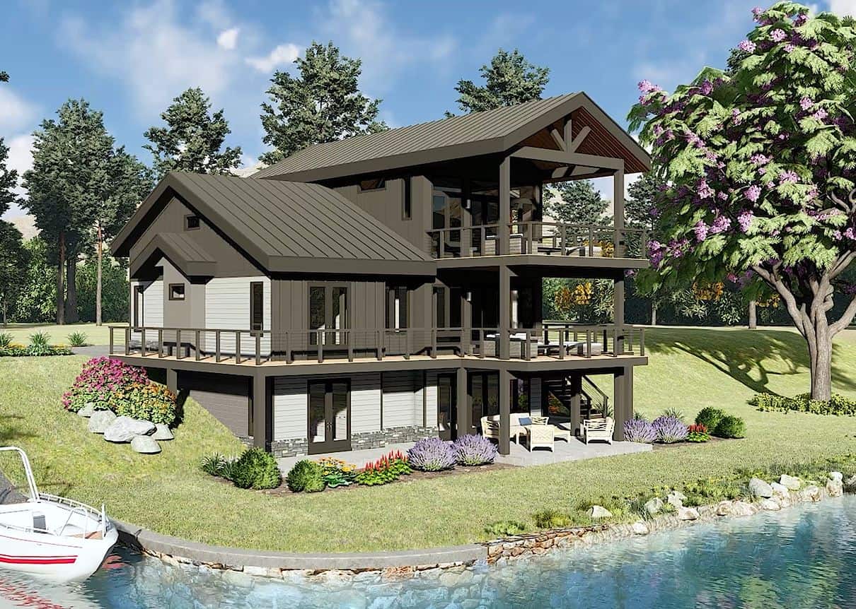 Rear View of this 4-Bedroom,2758 Sq Ft Plan -196-2004