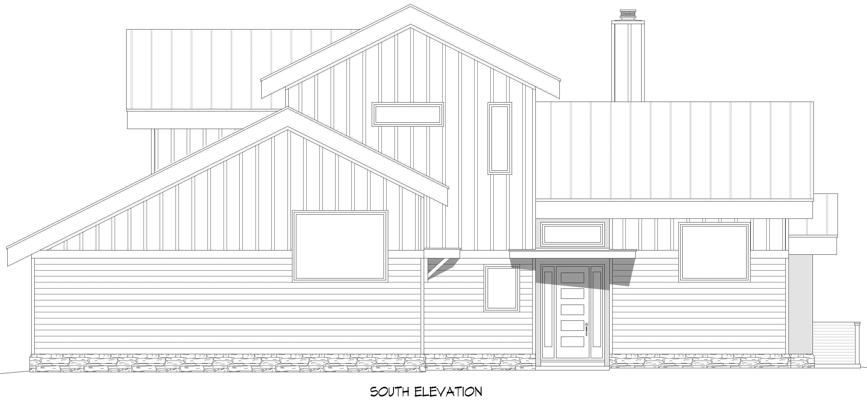 Home Plan Rear Elevation of this 4-Bedroom,2758 Sq Ft Plan -196-2004