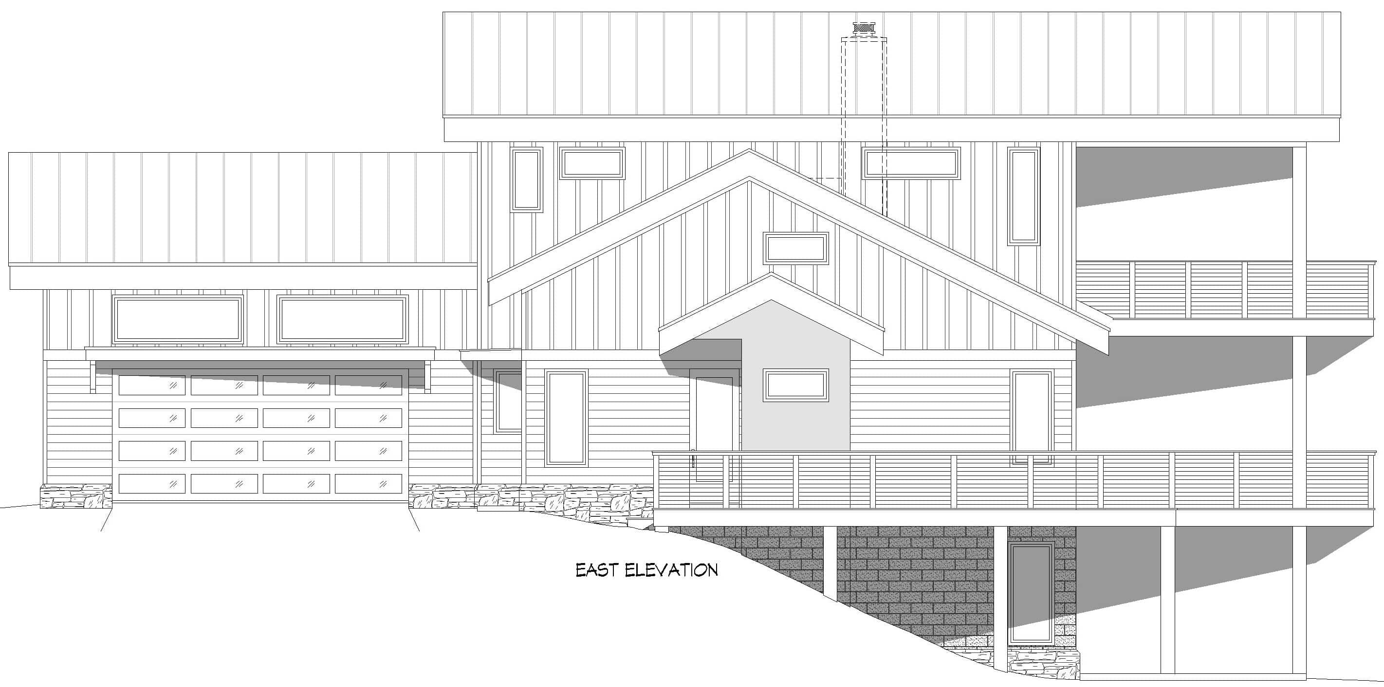 Home Plan Right Elevation of this 4-Bedroom,2758 Sq Ft Plan -196-2004