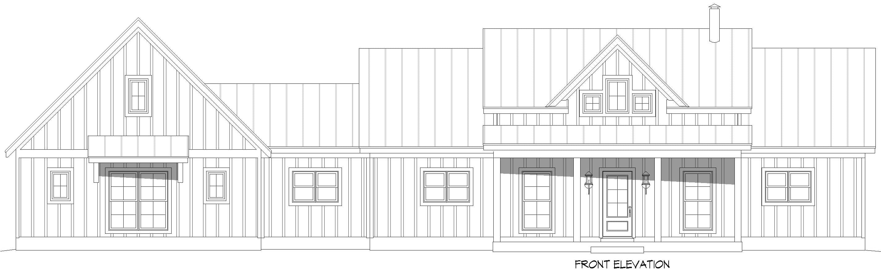 Home Plan Front Elevation of this 2-Bedroom,2218 Sq Ft Plan -196-2005
