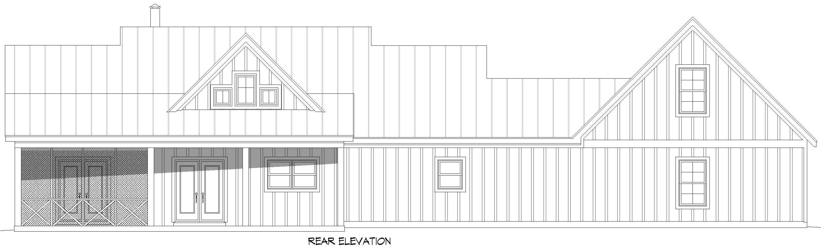 Home Plan Rear Elevation of this 2-Bedroom,2218 Sq Ft Plan -196-2005