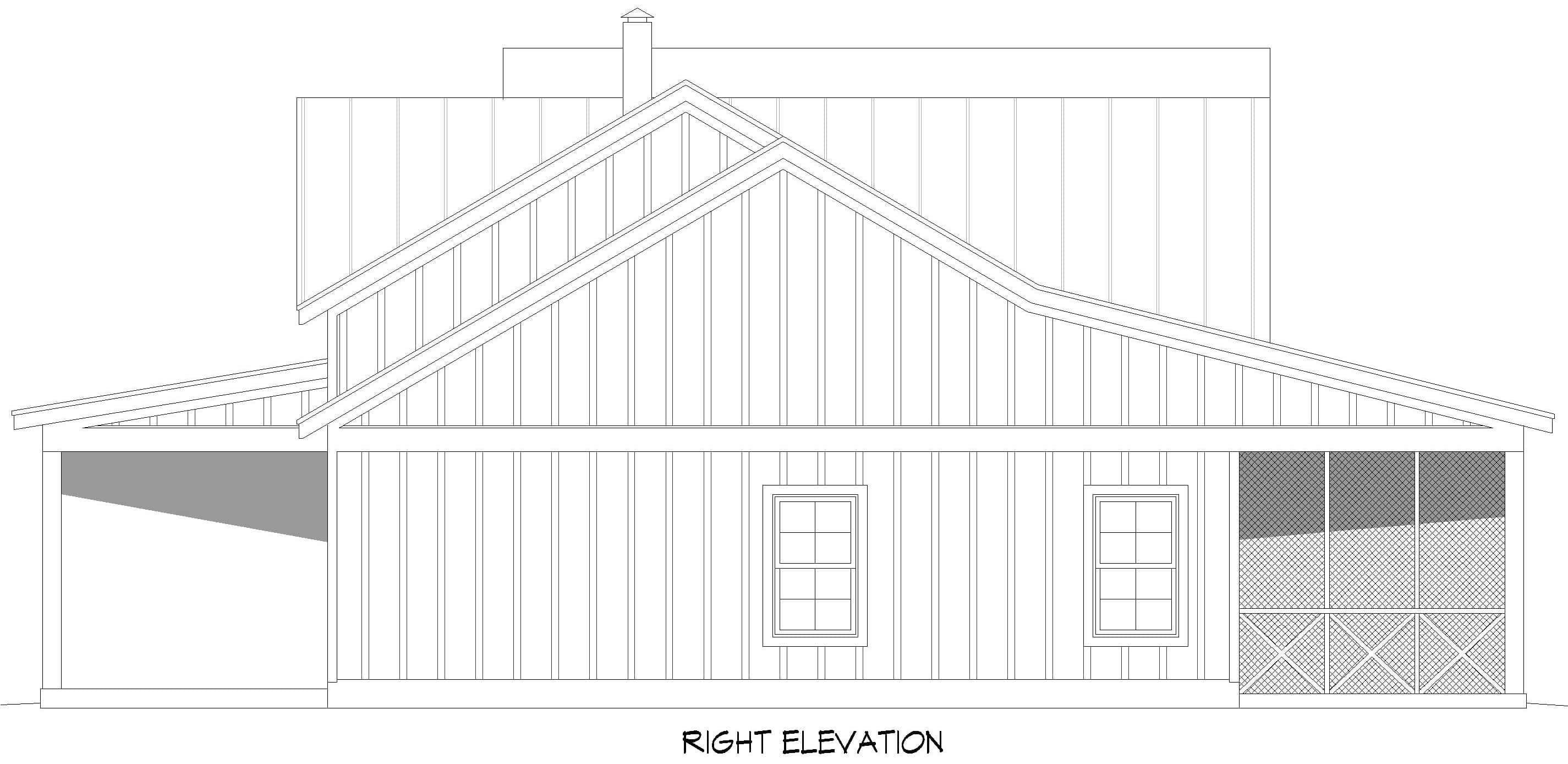 Home Plan Right Elevation of this 2-Bedroom,2218 Sq Ft Plan -196-2005