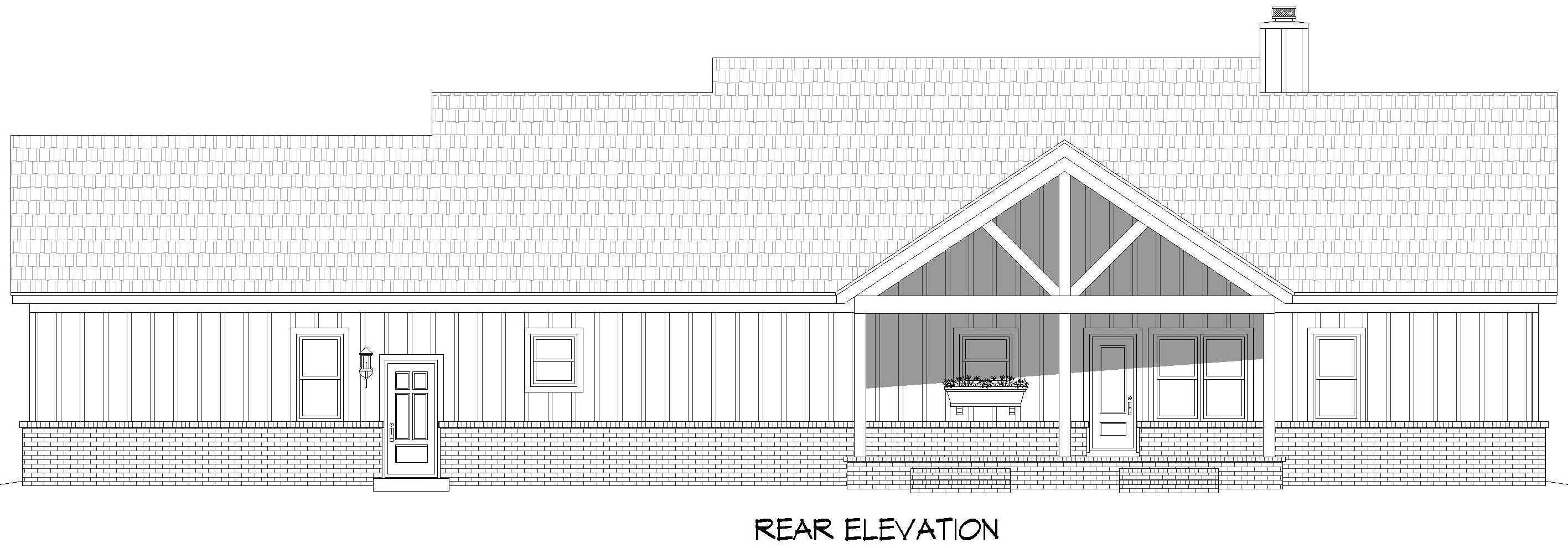 Home Plan Rear Elevation of this 3-Bedroom,1984 Sq Ft Plan -196-2006