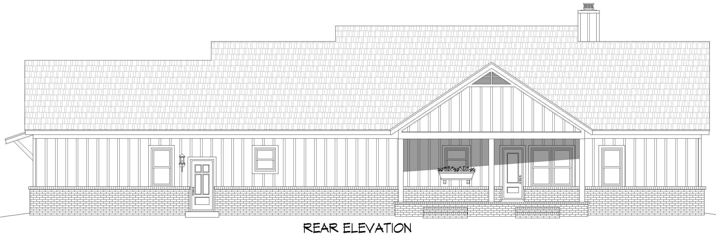 Home Plan Rear Elevation of this 3-Bedroom,1984 Sq Ft Plan -196-2007