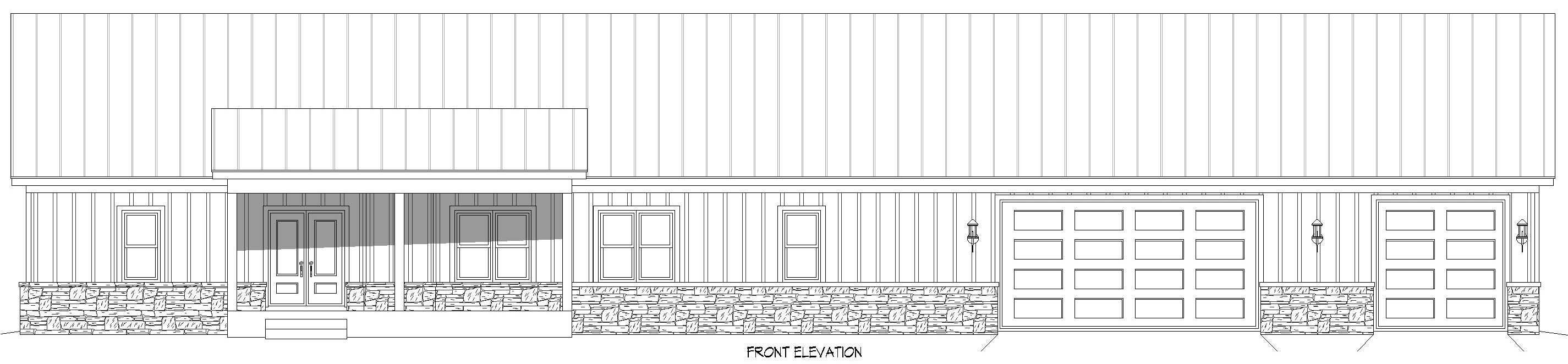 Home Plan Front Elevation of this 3-Bedroom,2060 Sq Ft Plan -196-2008