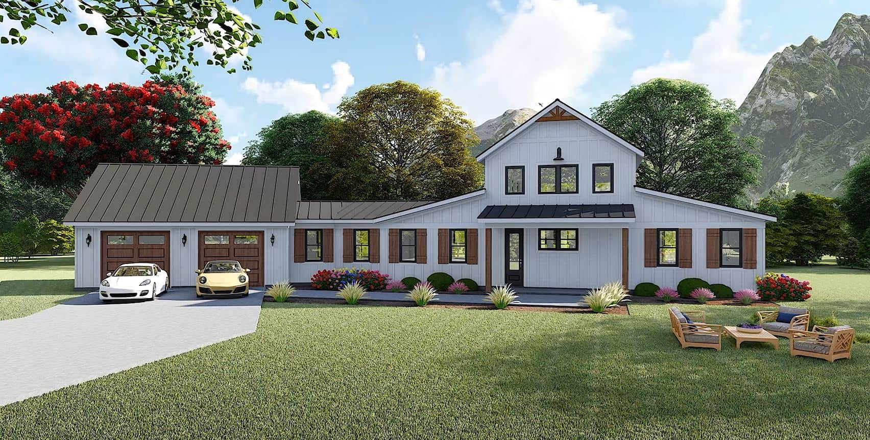 Front View of this 3-Bedroom,2073 Sq Ft Plan -196-2009
