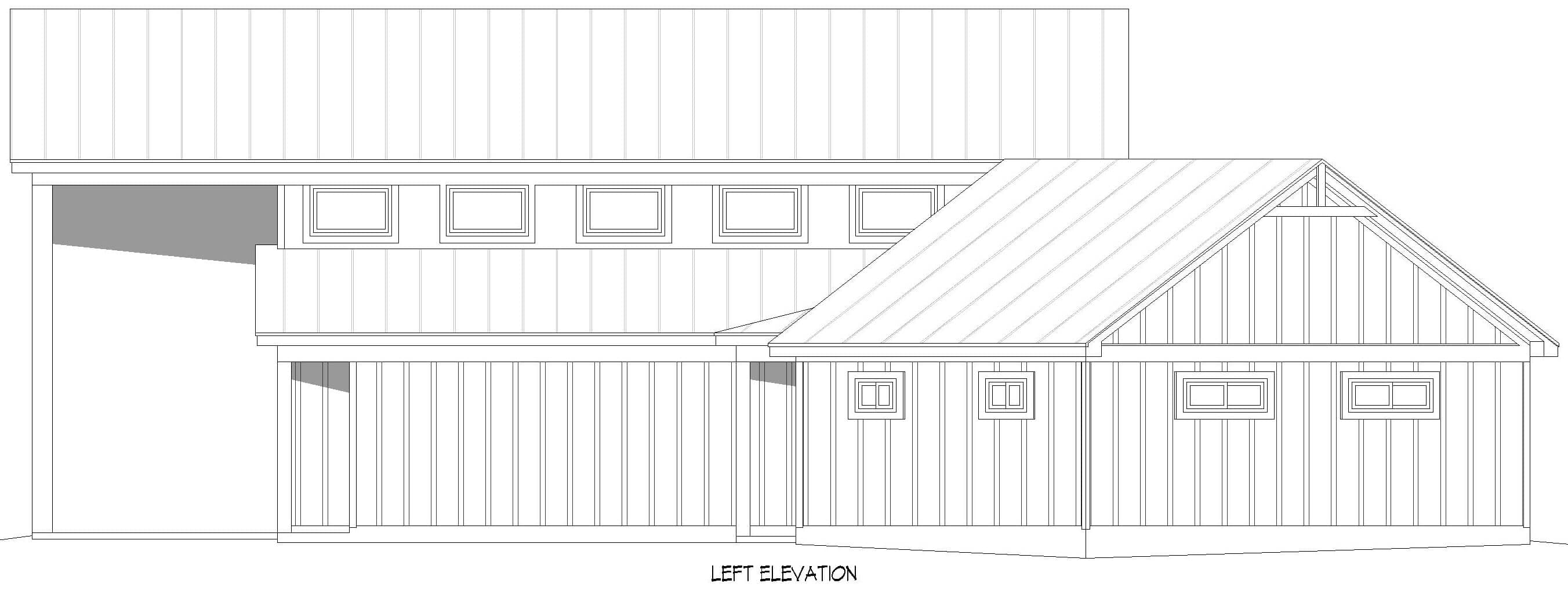 Home Plan Left Elevation of this 3-Bedroom,2073 Sq Ft Plan -196-2009