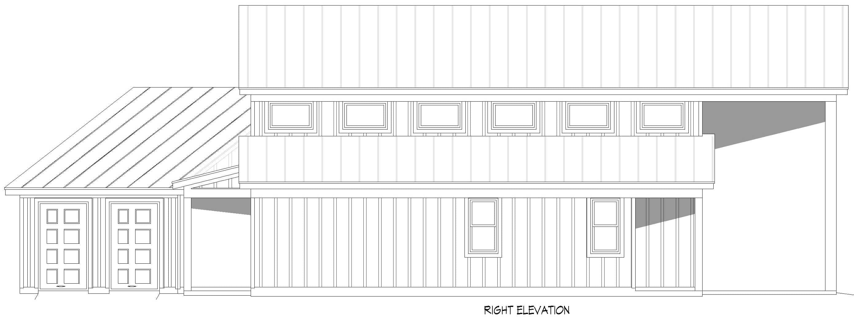 Home Plan Right Elevation of this 3-Bedroom,2073 Sq Ft Plan -196-2009