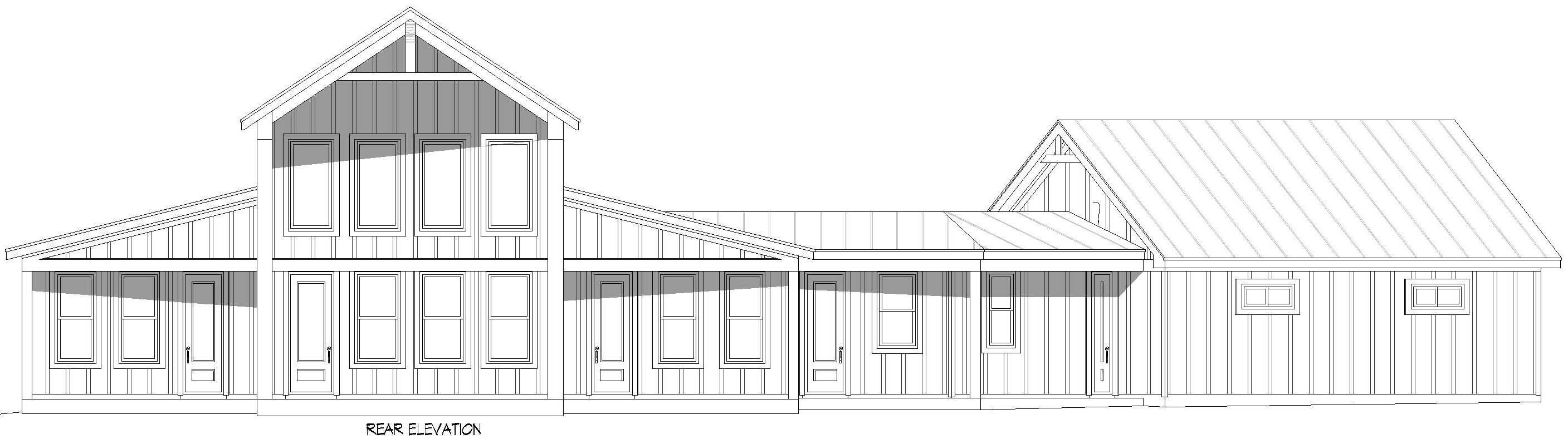 Home Plan Rear Elevation of this 3-Bedroom,2073 Sq Ft Plan -196-2009