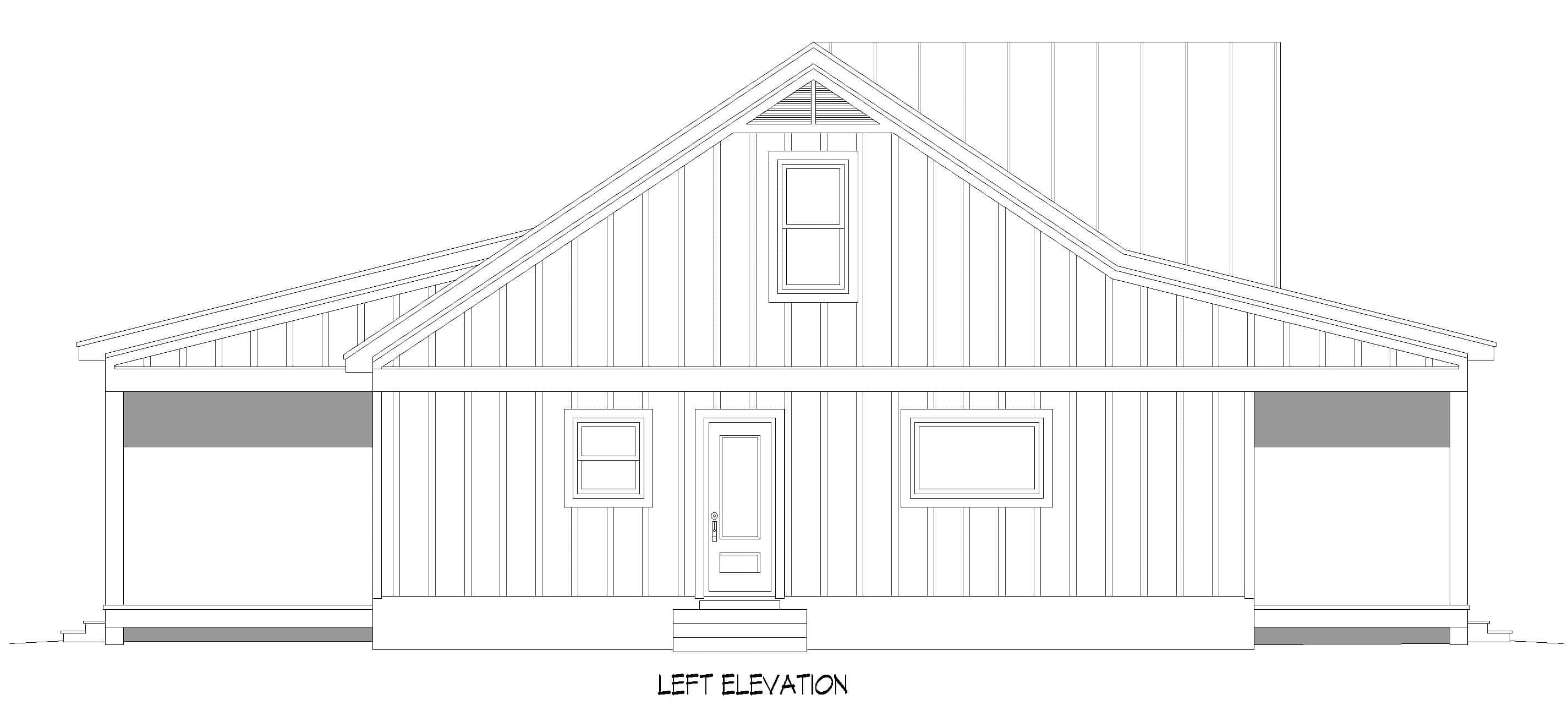 Home Plan Left Elevation of this 3-Bedroom,2046 Sq Ft Plan -196-2010