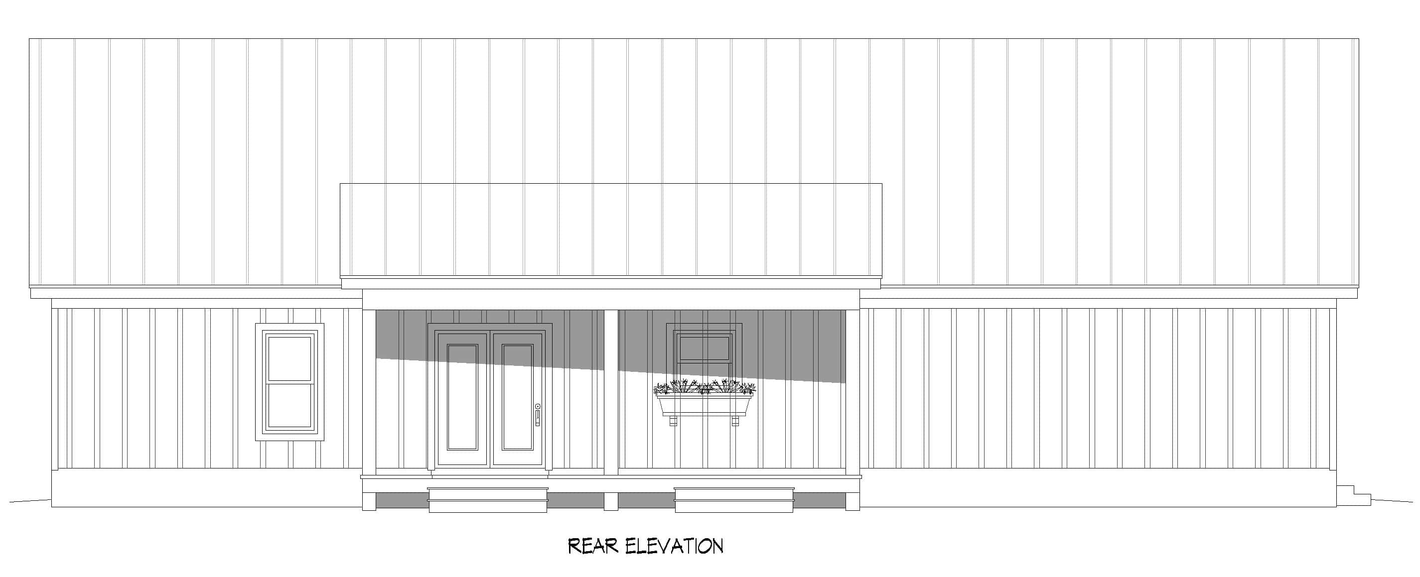 Home Plan Rear Elevation of this 3-Bedroom,2046 Sq Ft Plan -196-2010