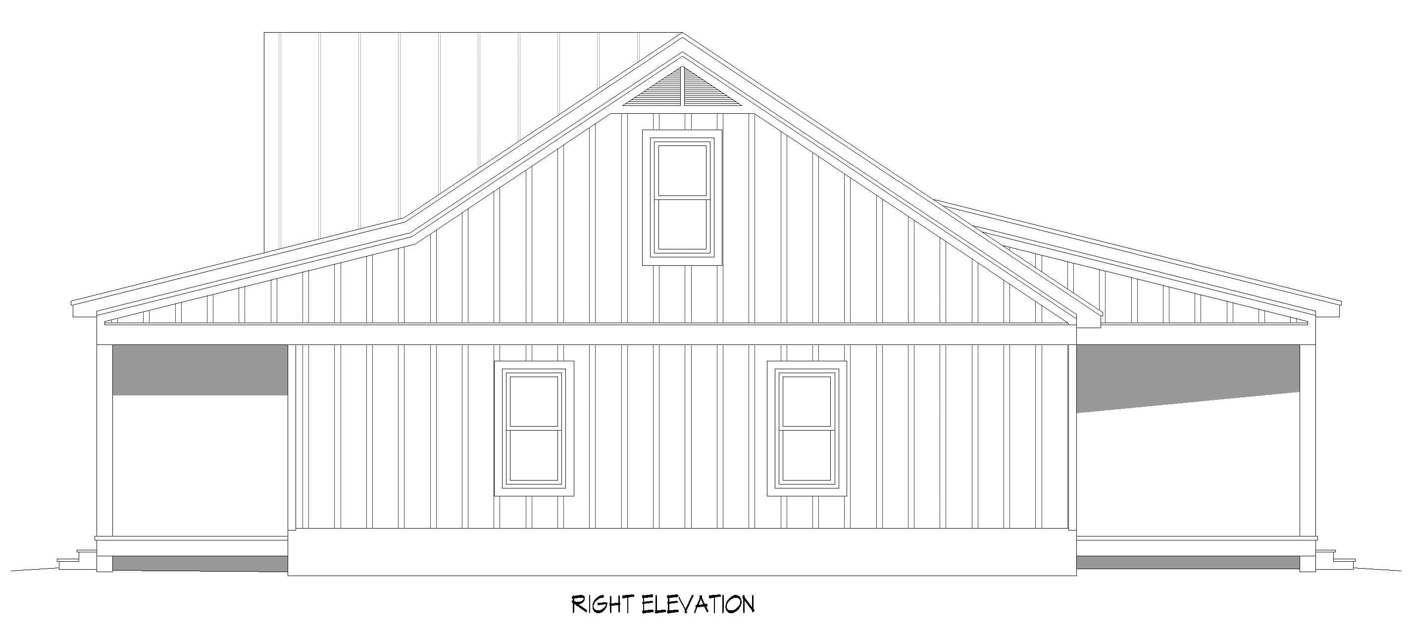 Home Plan Right Elevation of this 3-Bedroom,2046 Sq Ft Plan -196-2010