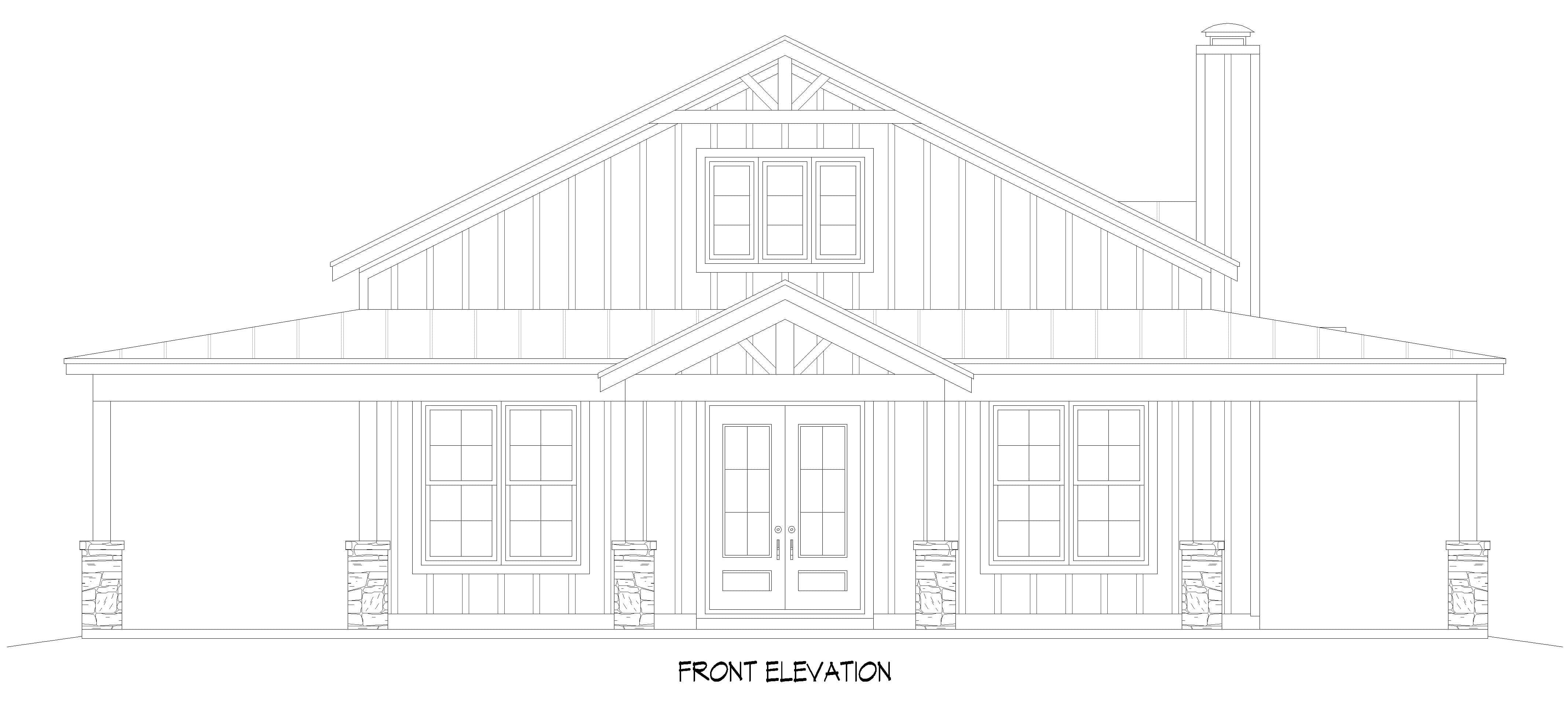 Home Plan Front Elevation of this 4-Bedroom,2137 Sq Ft Plan -196-2011