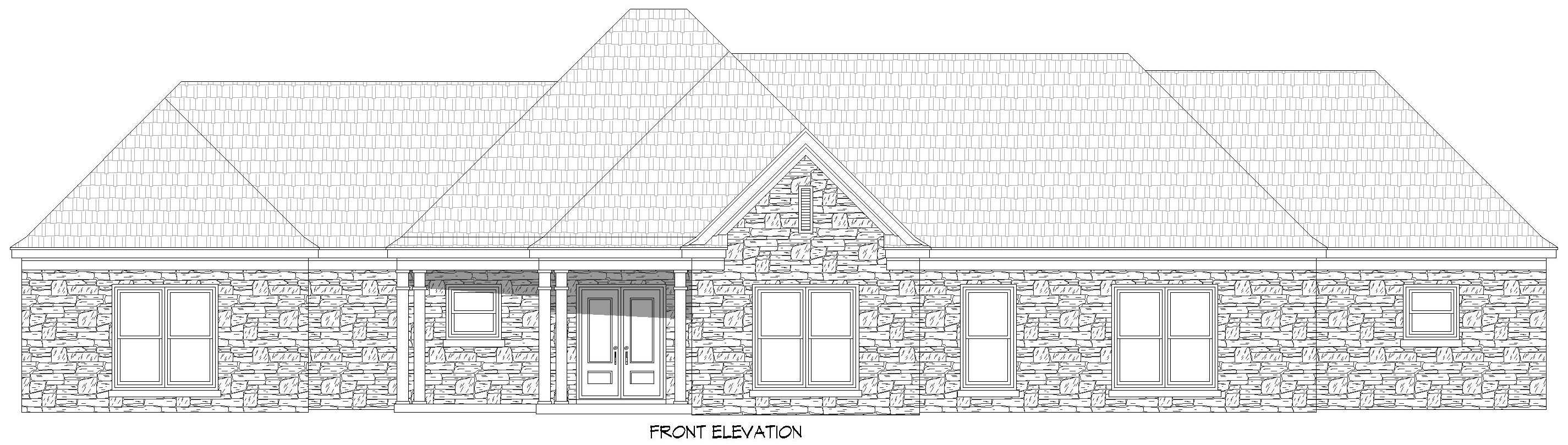 Home Plan Front Elevation of this 4-Bedroom,2317 Sq Ft Plan -196-2012