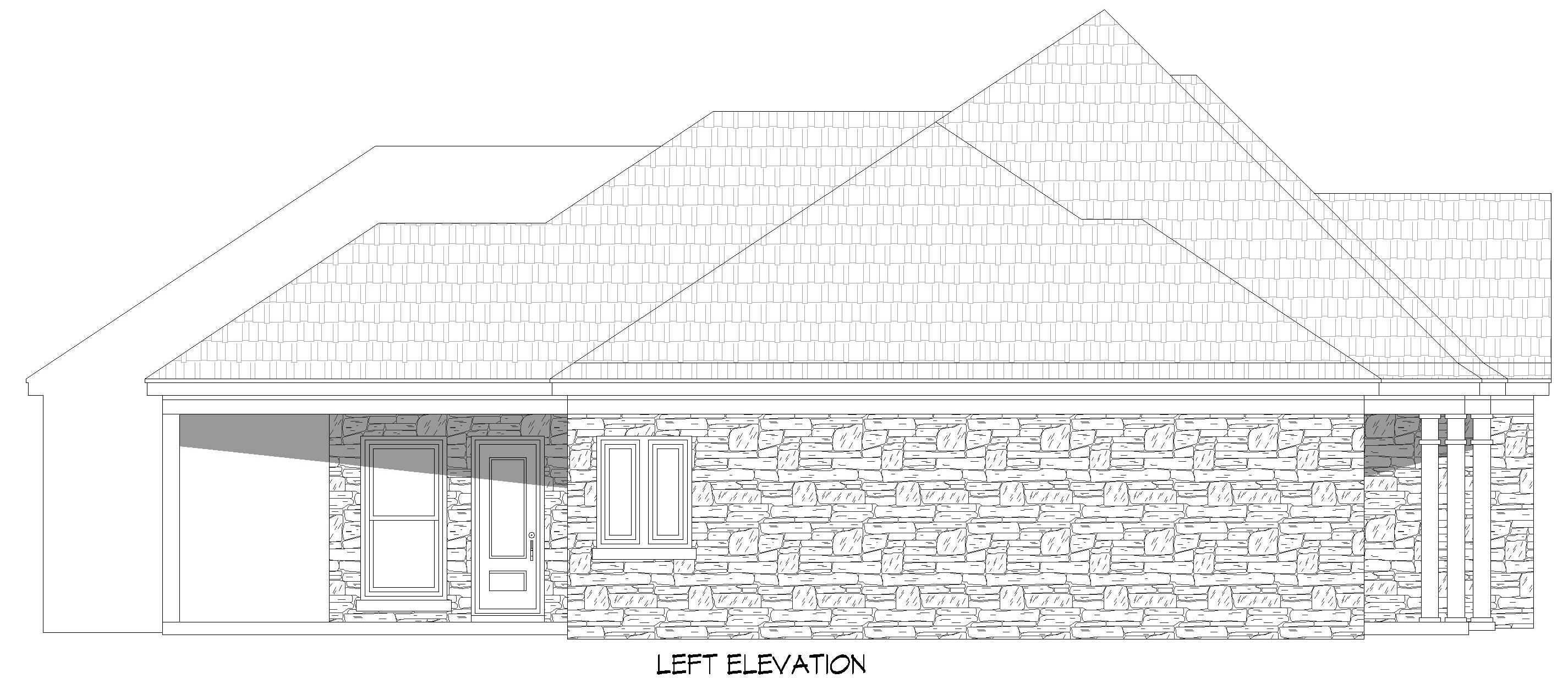 Home Plan Left Elevation of this 4-Bedroom,2317 Sq Ft Plan -196-2012