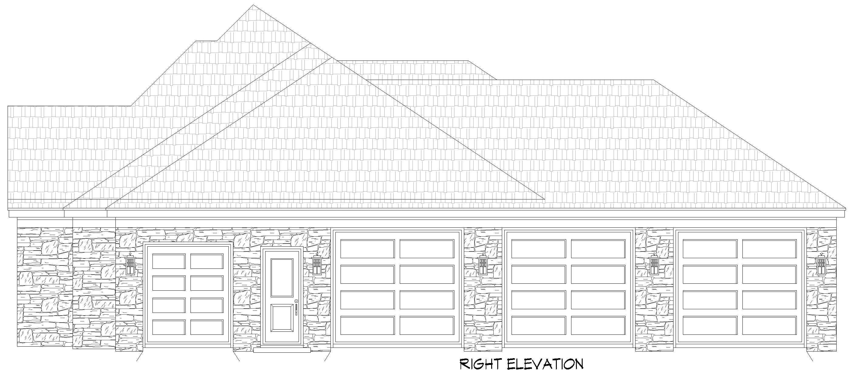 Home Plan Right Elevation of this 4-Bedroom,2317 Sq Ft Plan -196-2012