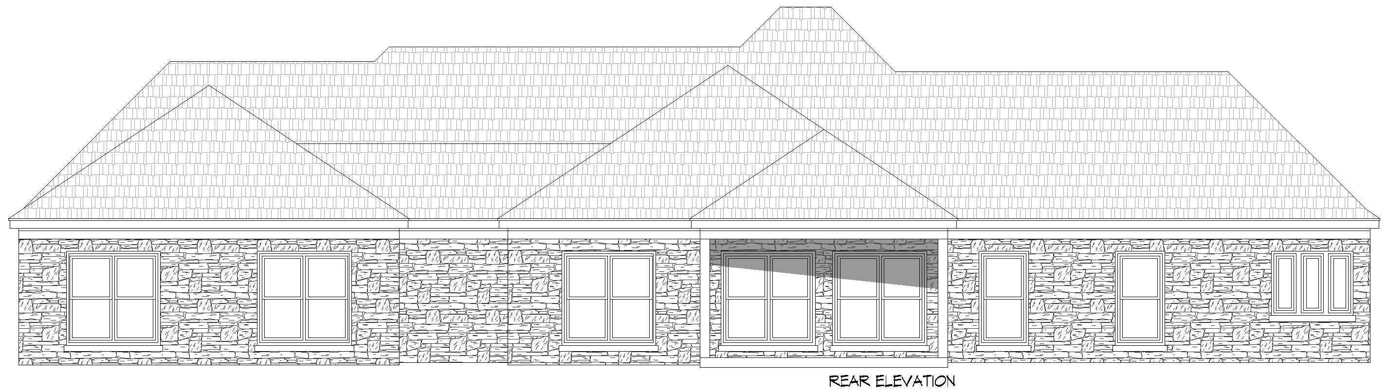 Home Plan Rear Elevation of this 4-Bedroom,2317 Sq Ft Plan -196-2012