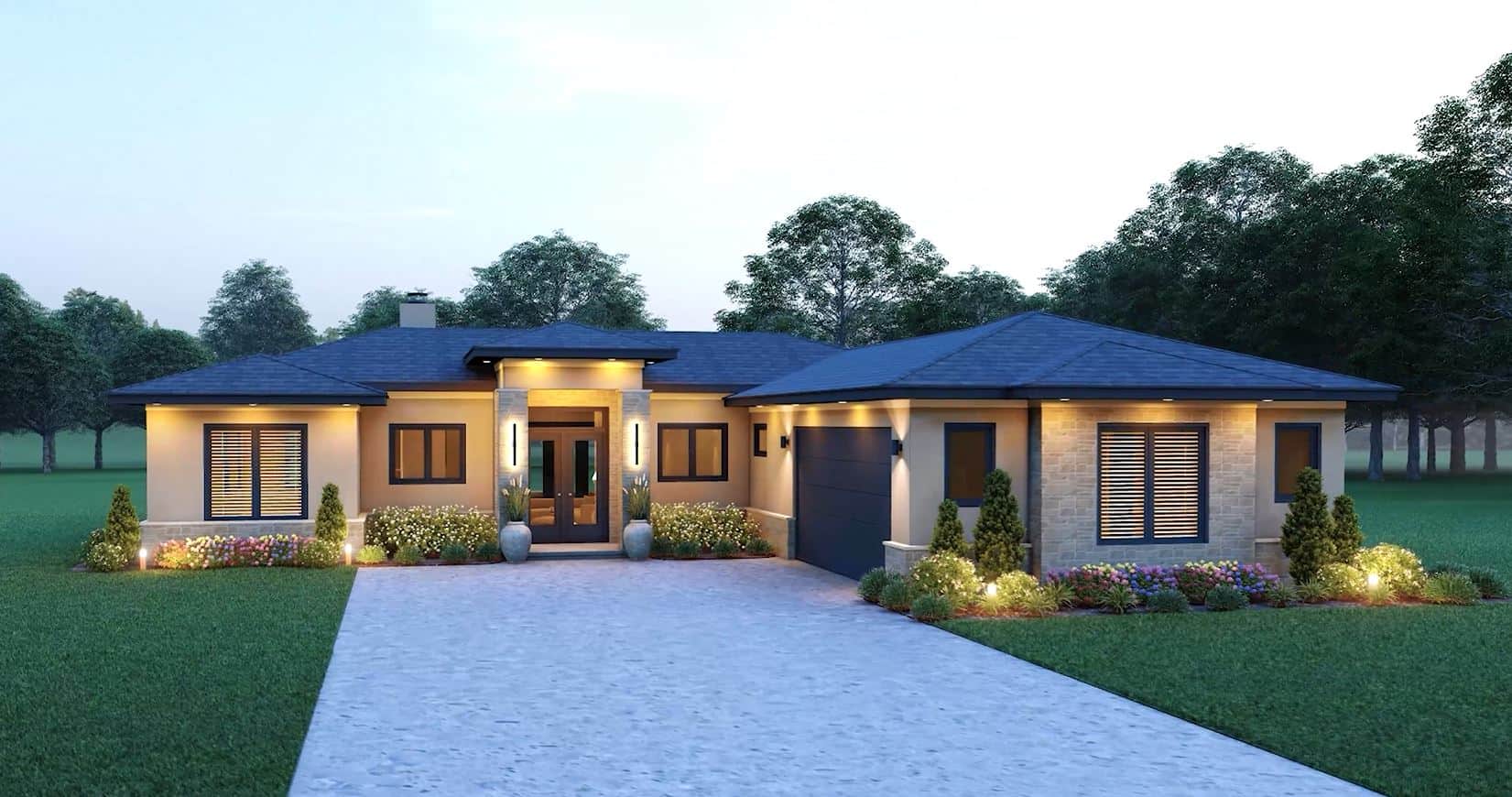 Front Door of this 3-Bedroom,2332 Sq Ft Plan -196-2013