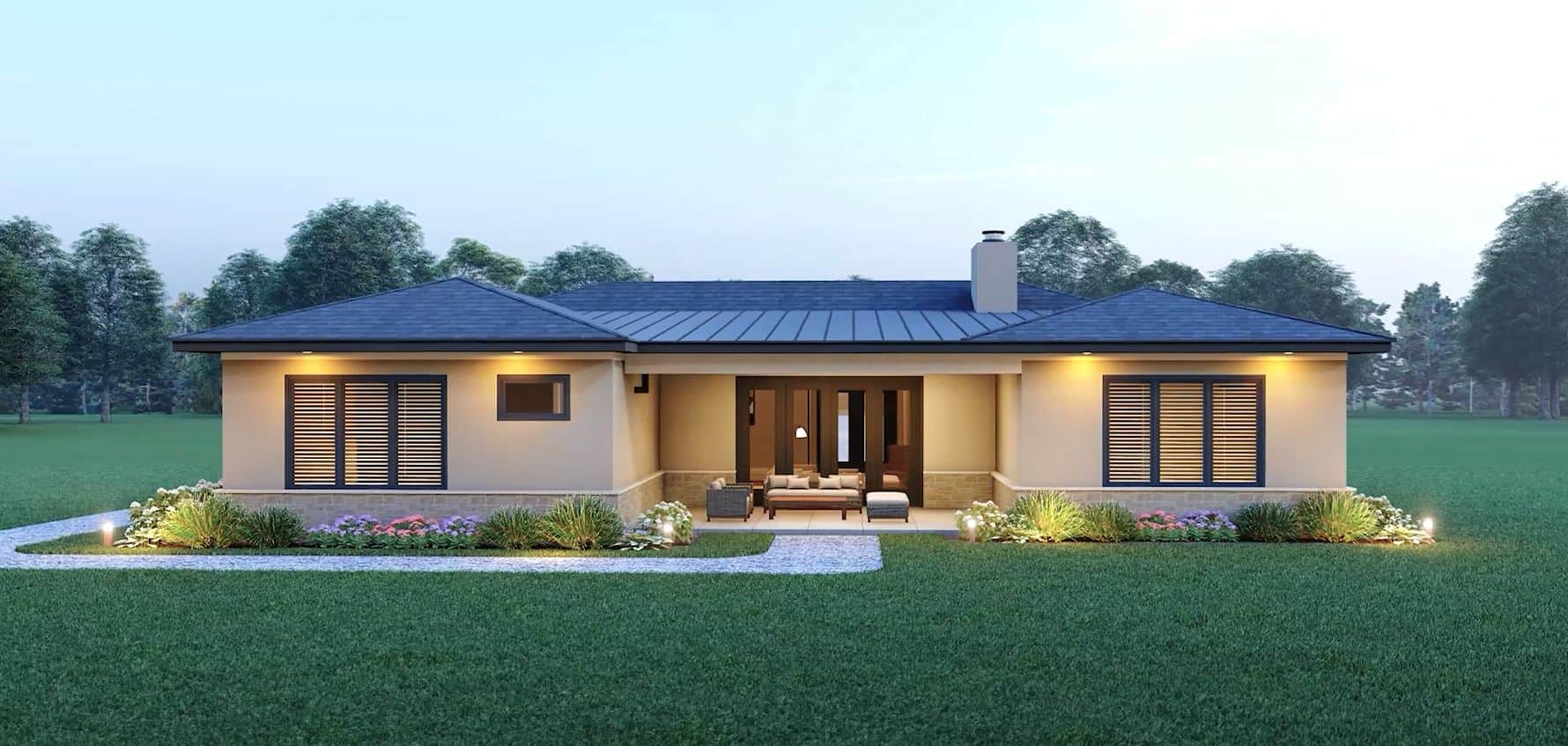 Rear View of this 3-Bedroom,2332 Sq Ft Plan -196-2013