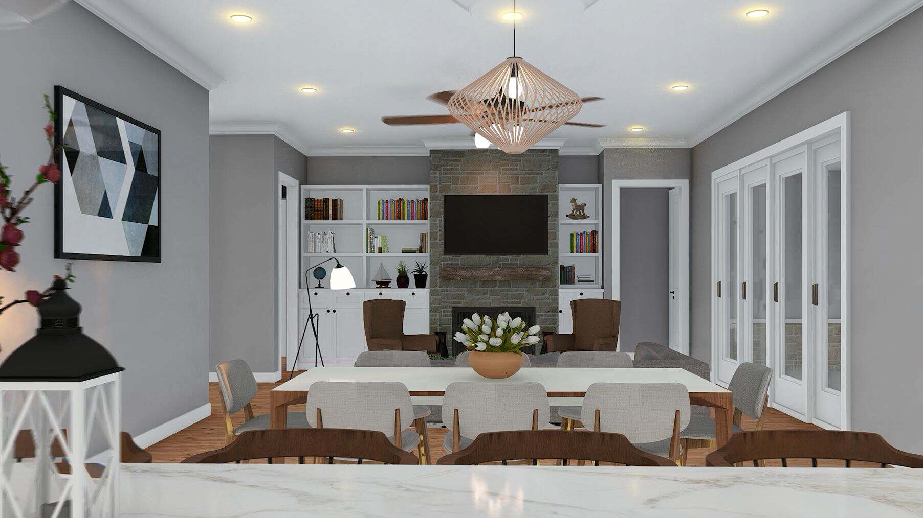 Living Room of this 3-Bedroom,2332 Sq Ft Plan -196-2013