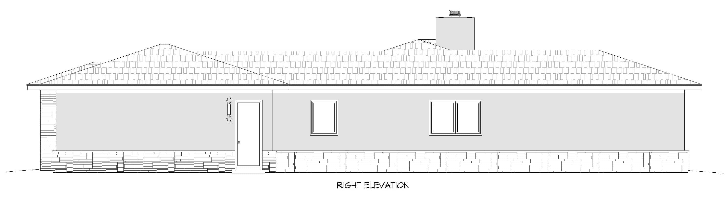 Home Plan Right Elevation of this 3-Bedroom,2332 Sq Ft Plan -196-2013