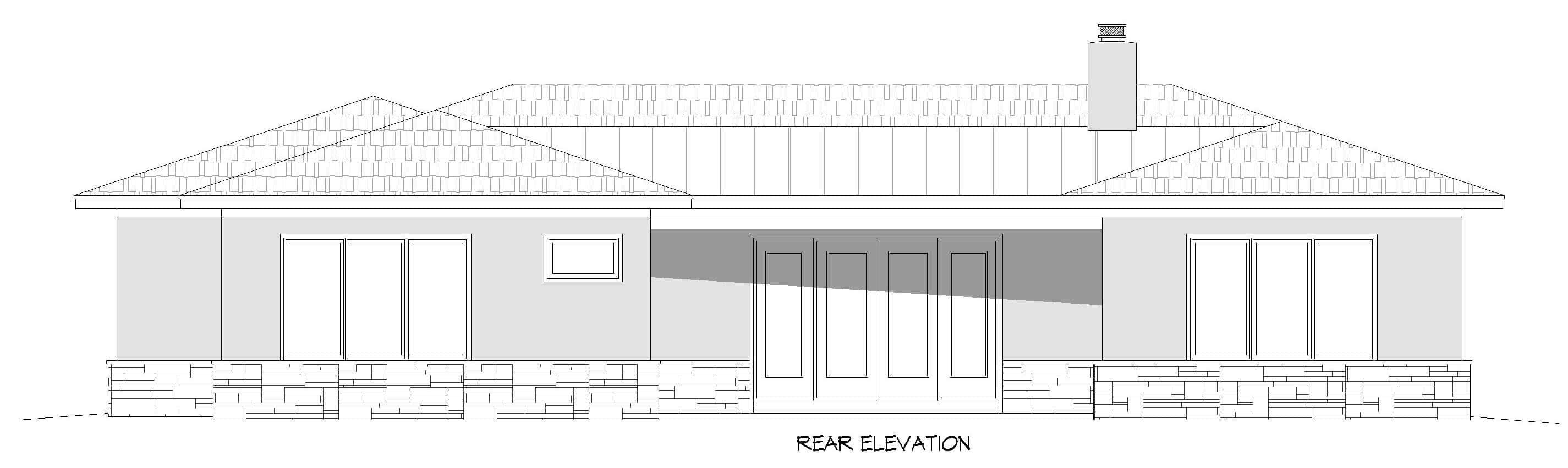 Home Plan Rear Elevation of this 3-Bedroom,2332 Sq Ft Plan -196-2013