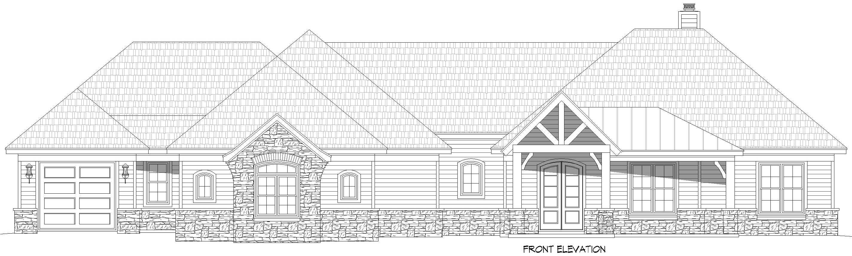 Home Plan Front Elevation of this 3-Bedroom,2347 Sq Ft Plan -196-2014