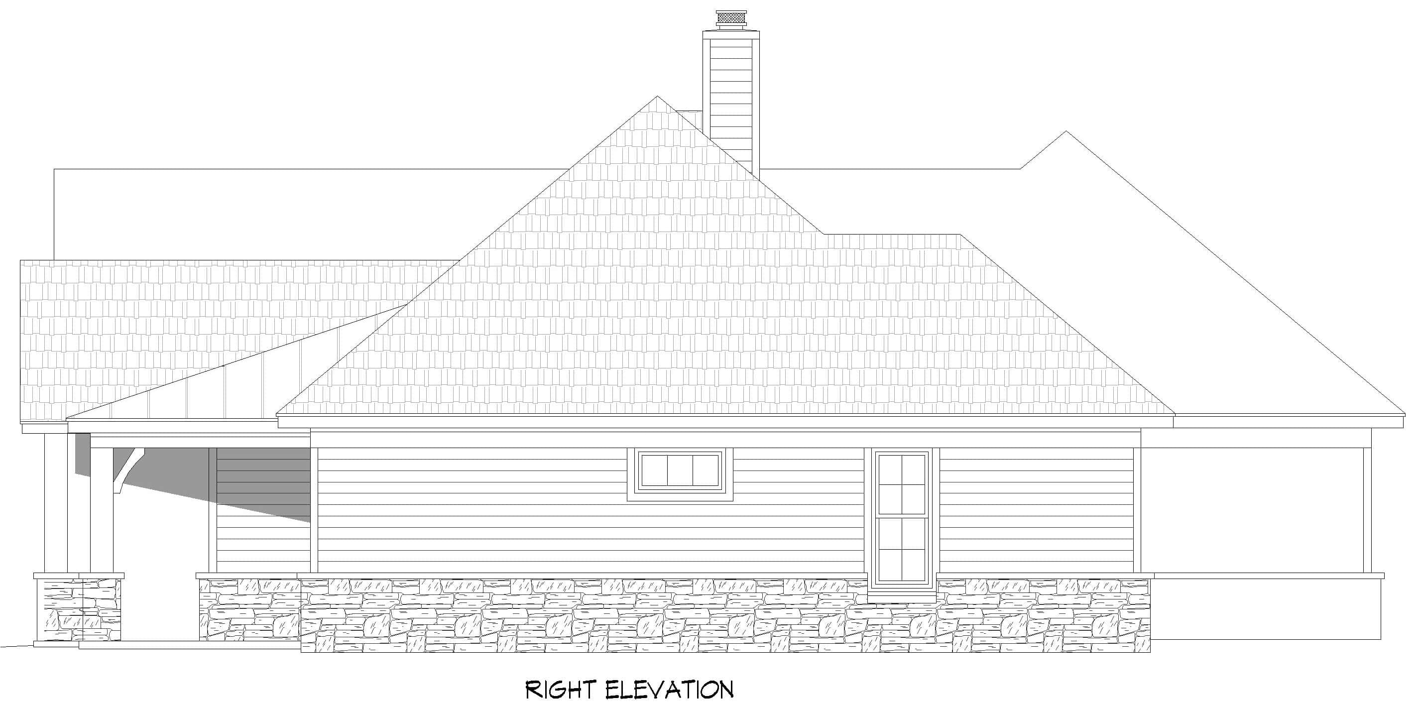 Home Plan Right Elevation of this 3-Bedroom,2347 Sq Ft Plan -196-2014