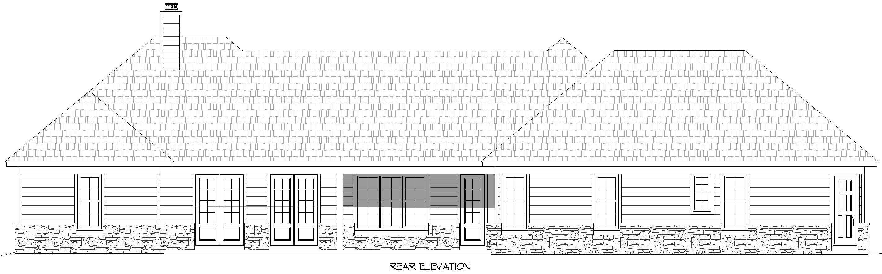 Home Plan Rear Elevation of this 3-Bedroom,2347 Sq Ft Plan -196-2014