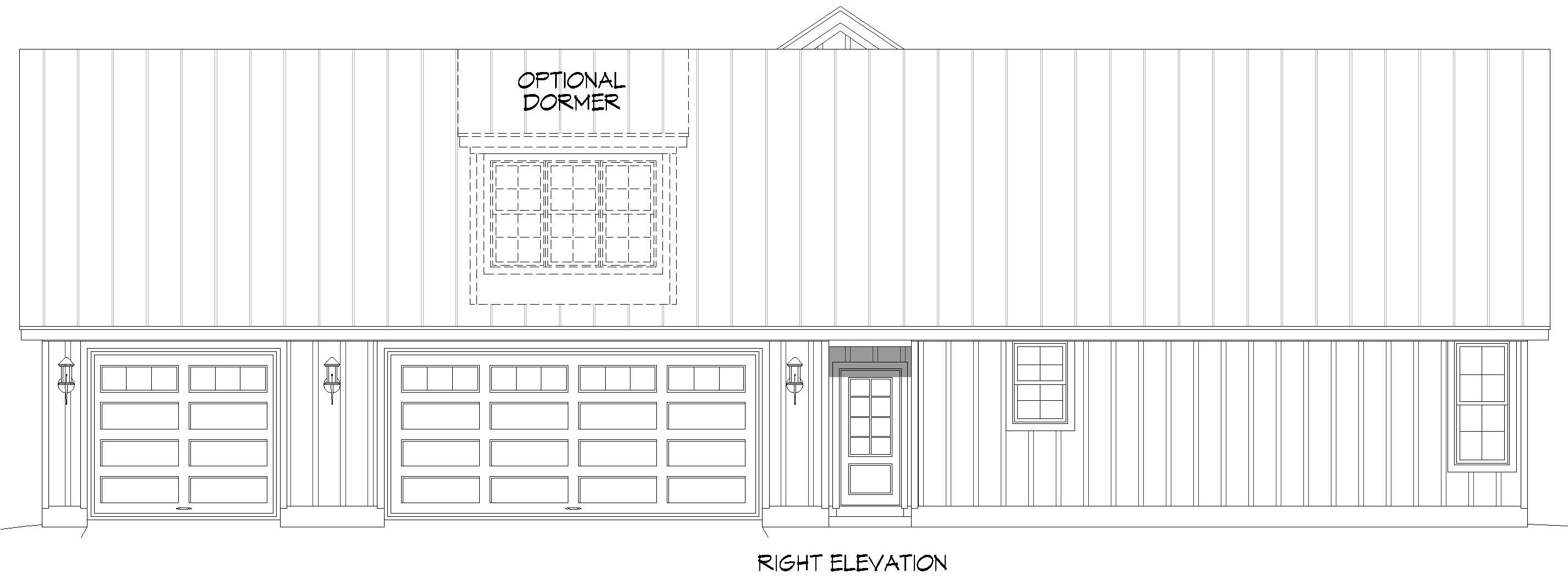 Home Plan Right Elevation of this 3-Bedroom,2398 Sq Ft Plan -196-2015