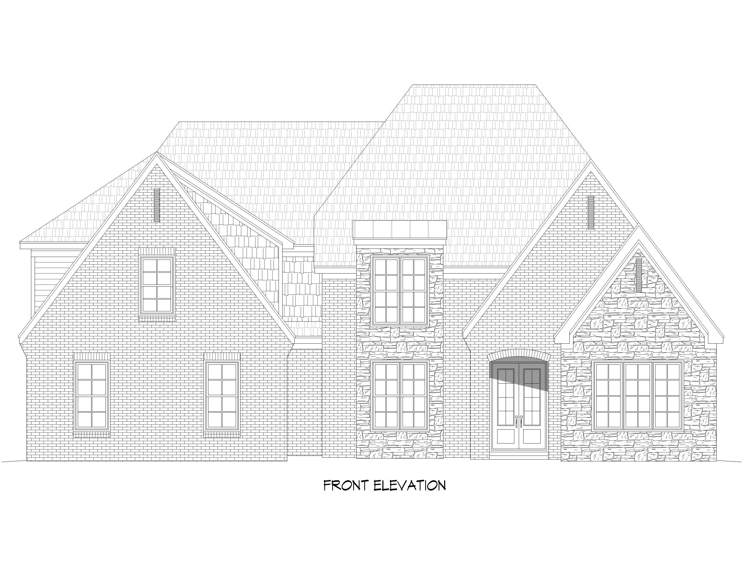 Home Plan Front Elevation of this 5-Bedroom,4111 Sq Ft Plan -196-2017