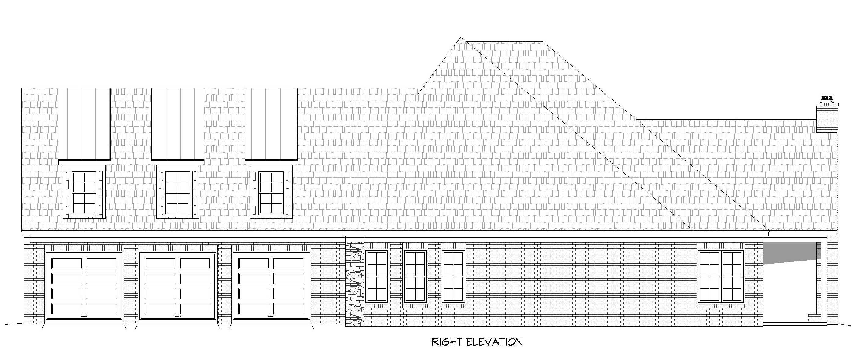 Home Plan Right Elevation of this 5-Bedroom,4111 Sq Ft Plan -196-2017