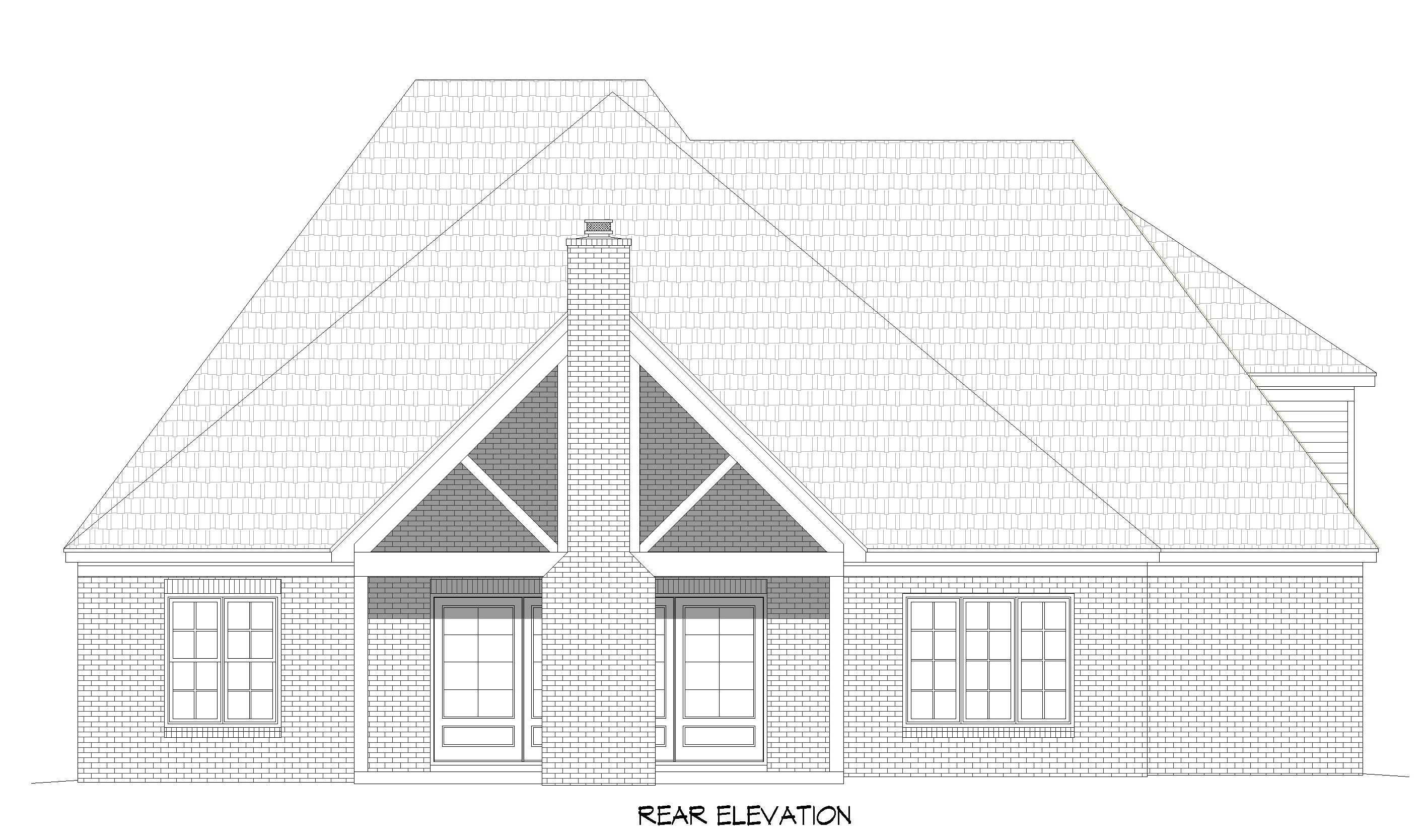 Home Plan Rear Elevation of this 5-Bedroom,4111 Sq Ft Plan -196-2017