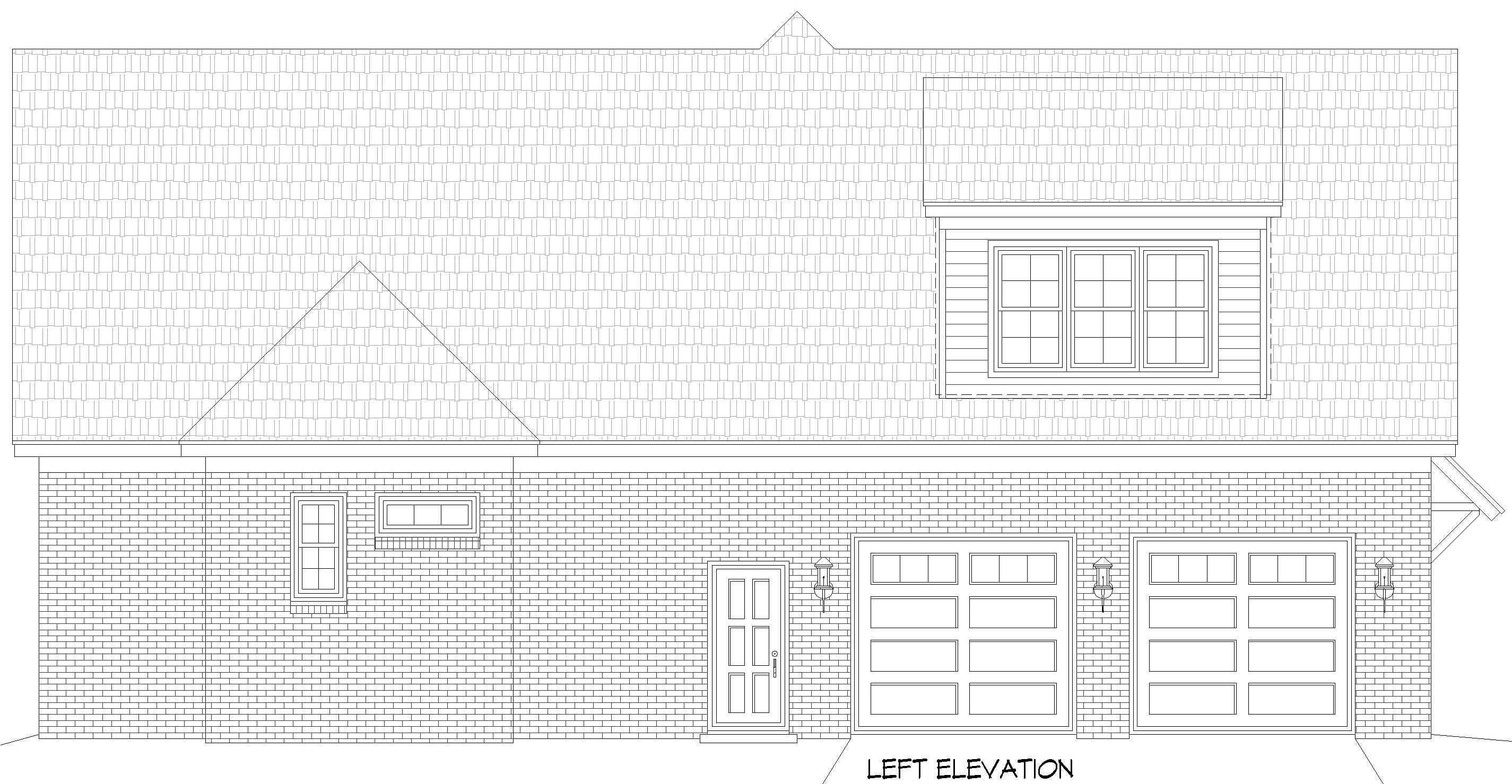 Home Plan Left Elevation of this 3-Bedroom,3889 Sq Ft Plan -196-2018