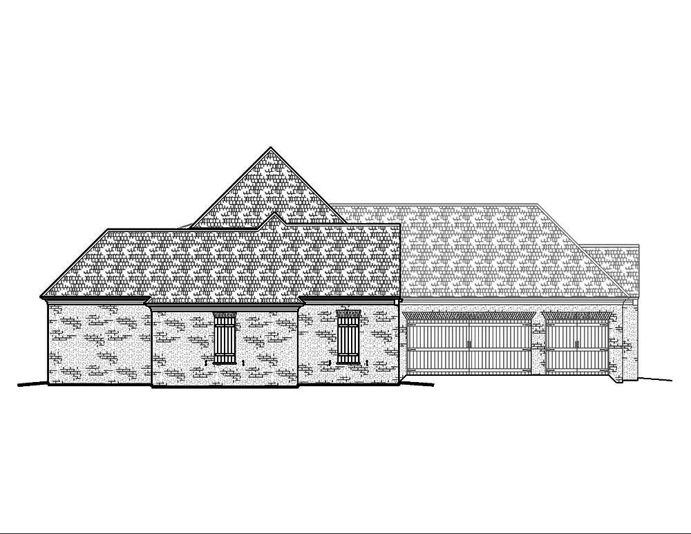 Home Plan Left Elevation of this 4-Bedroom,3453 Sq Ft Plan -197-1008